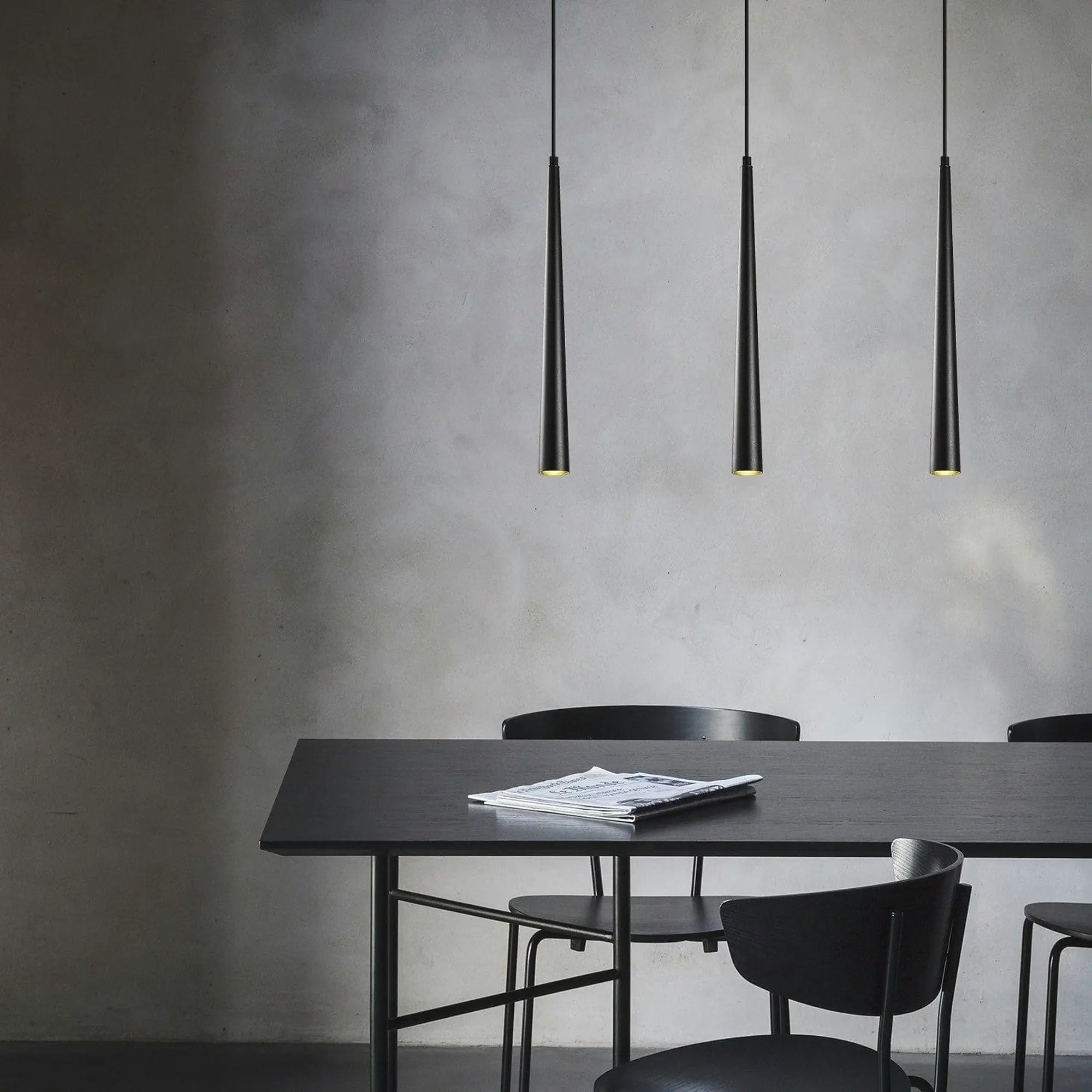 Lustra UZUM 6074, negru, metal, 58x4x45-135 cm