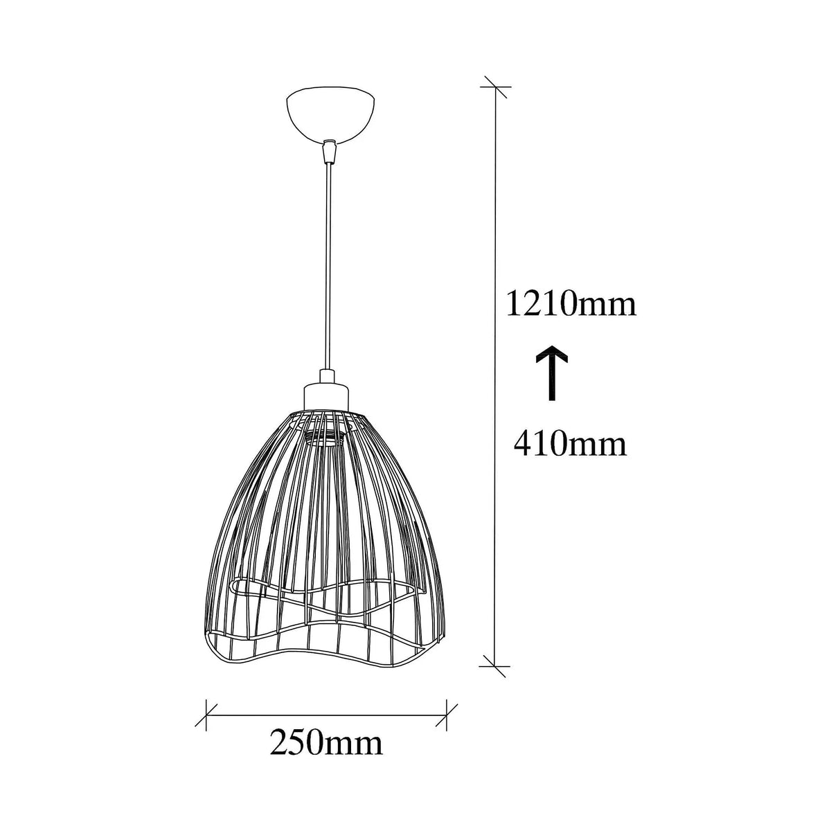 Lustra ZEYNO 6401, metal, bronz, 25x41/121 cm