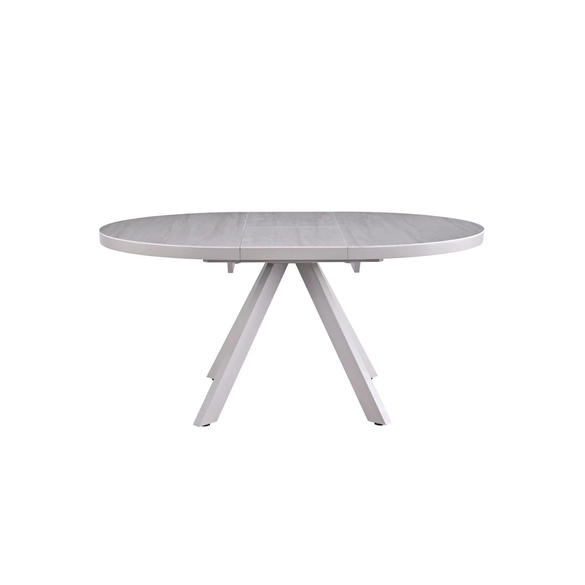 Masa extensibila LYRA, crem cu efect de marmura/gri, 120/160x120x75 cm