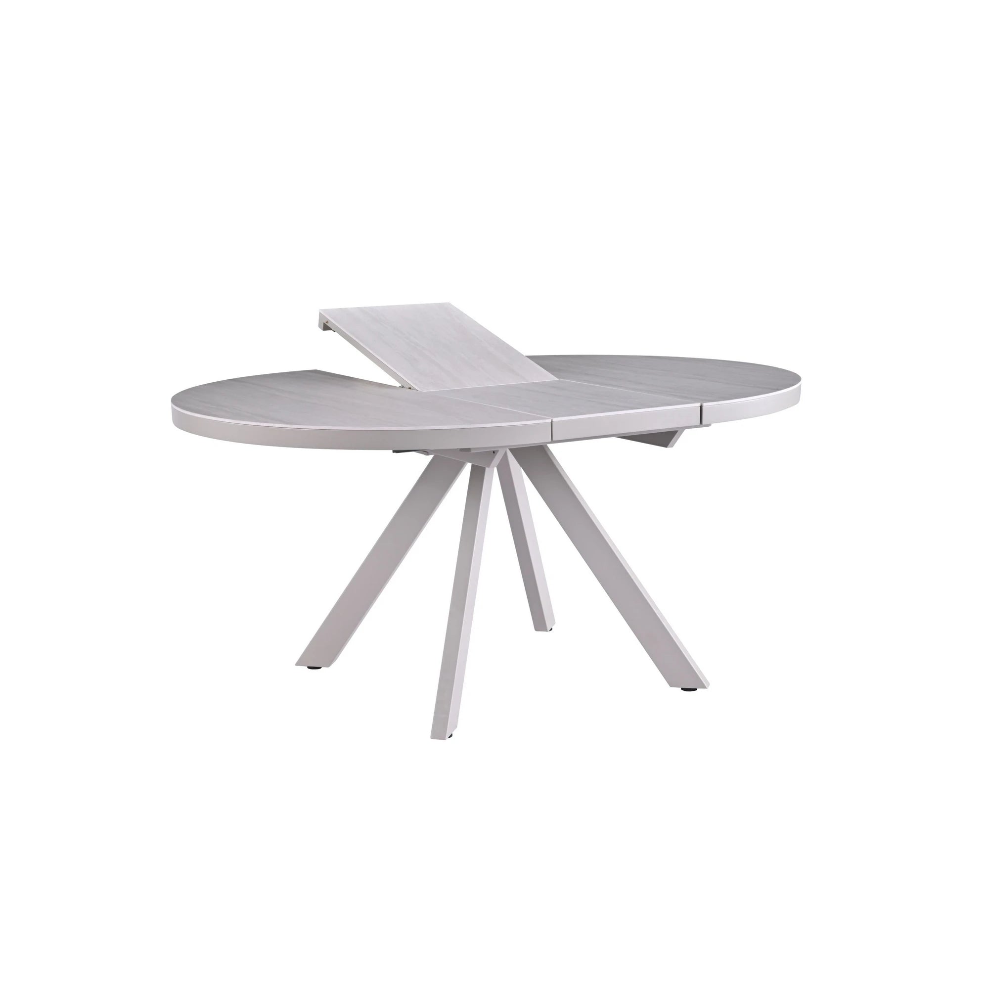 Masa extensibila LYRA, crem cu efect de marmura/gri, 120/160x120x75 cm
