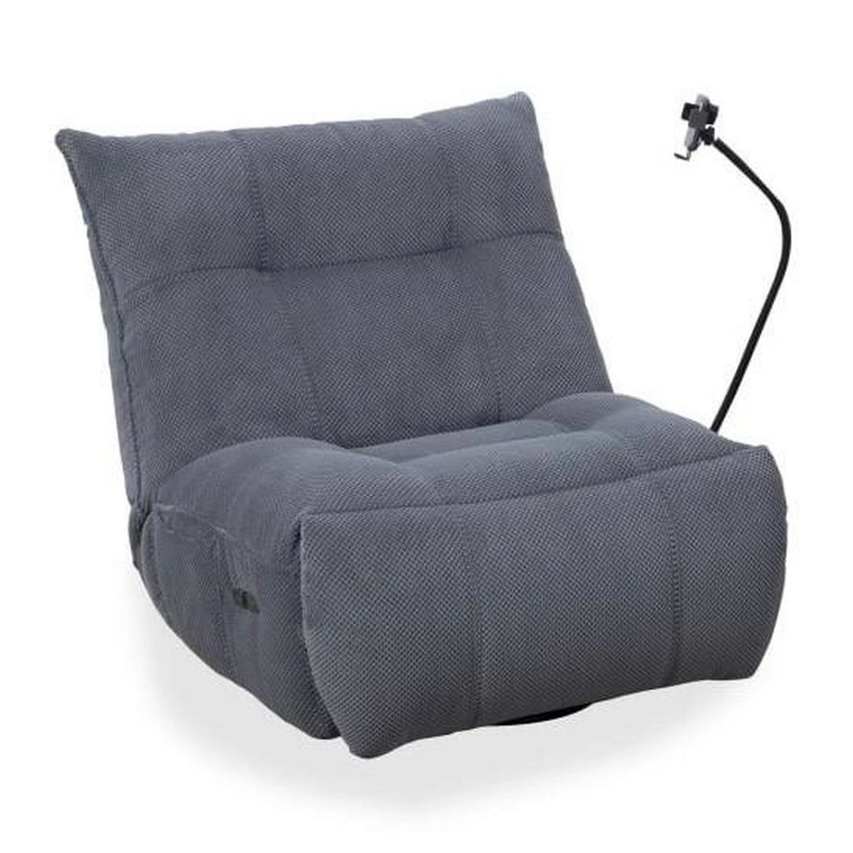 Fotoliu recliner MARCUS, gri/negru, stofa clasica/metal, 84x104x94 cm