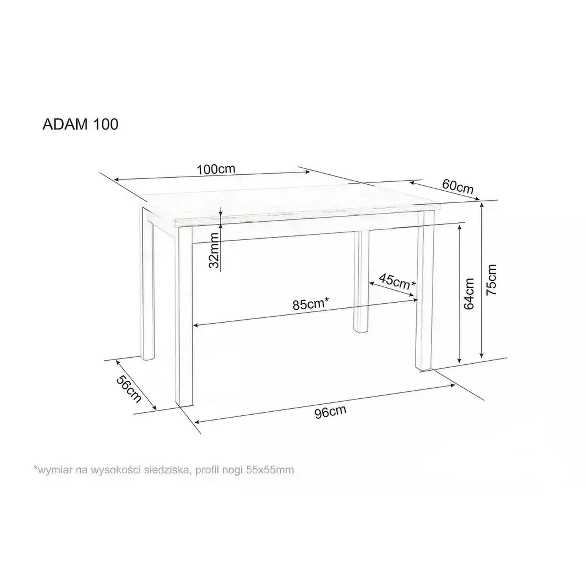 Masa ADAM, casmir/stejar, 100x60x75 cm