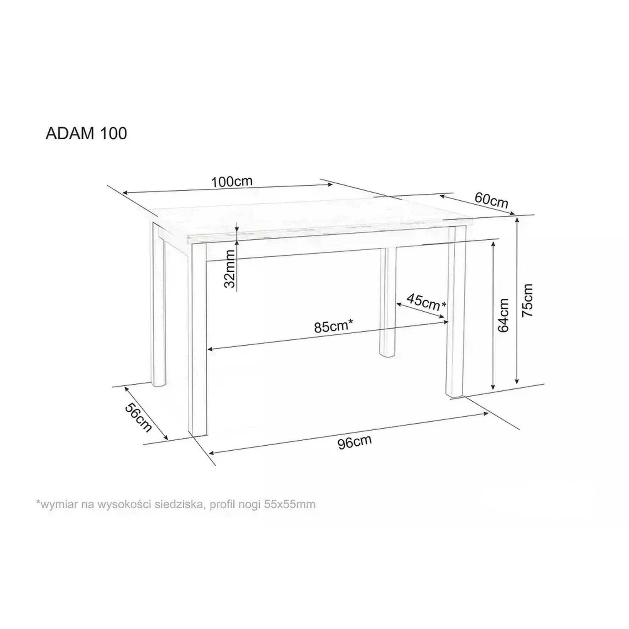 Masa ADAM, stejar/casmir, 100x60x75 cm