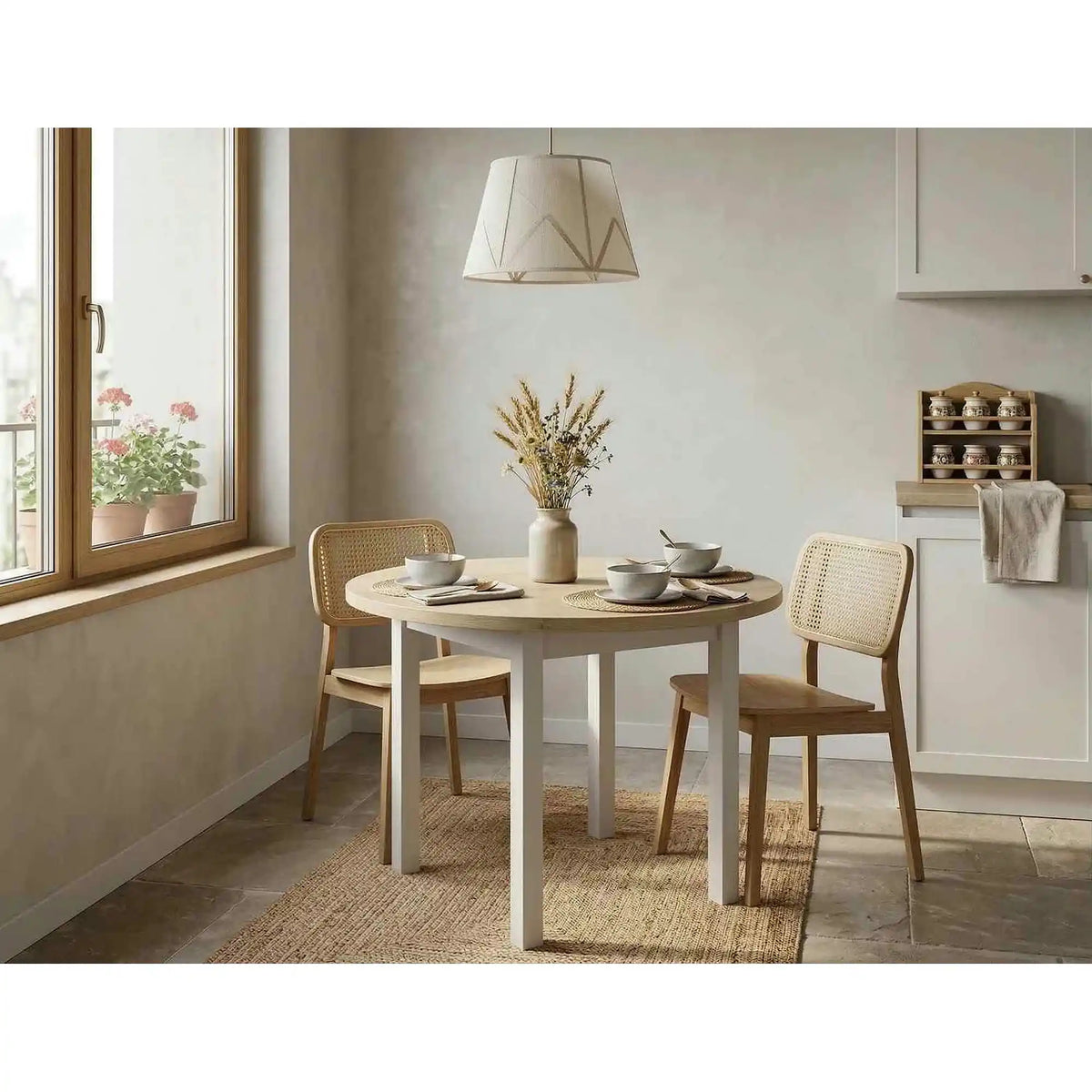 Masa ADAM, stejar/casmir, PAL laminat, 80x80x75 cm