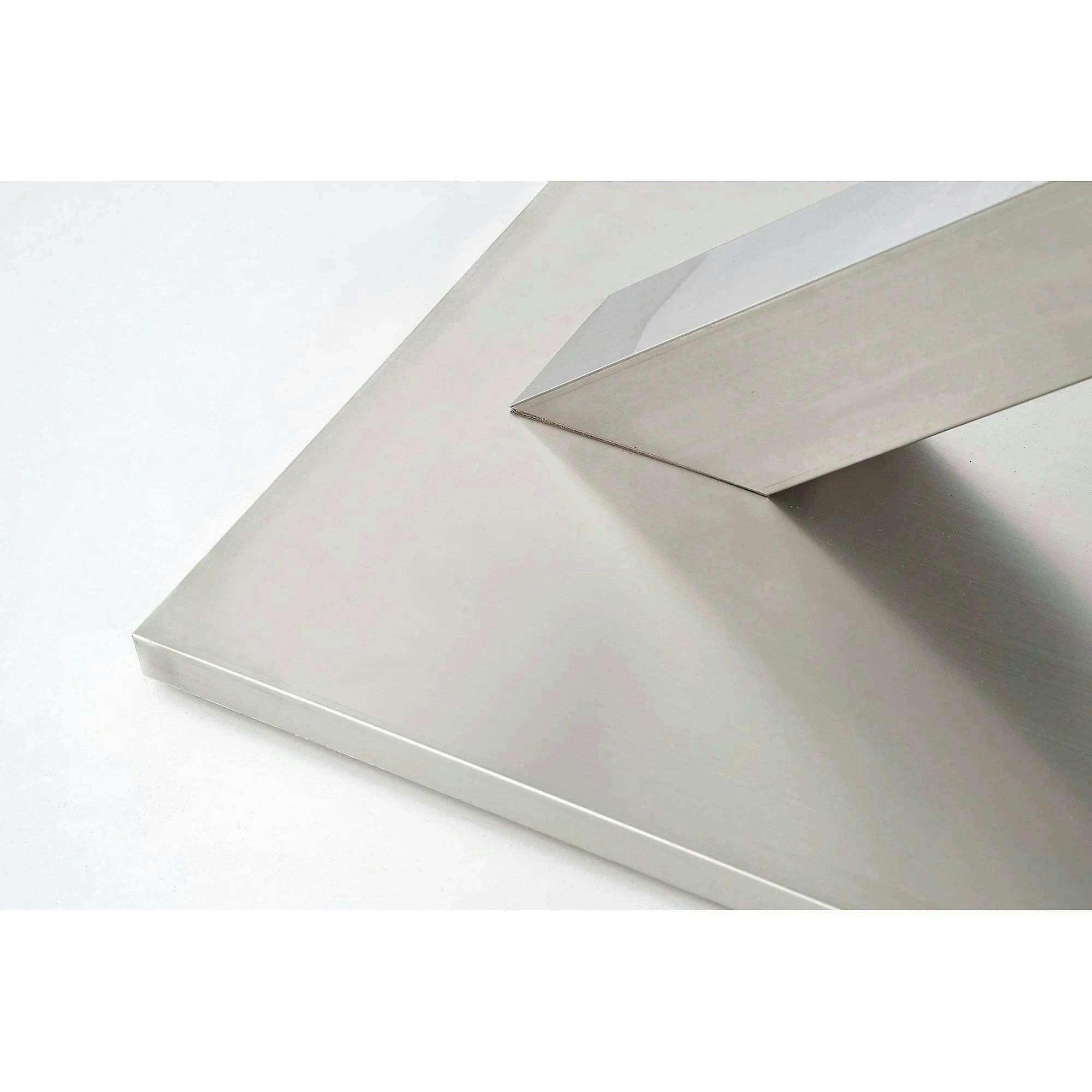 Masa alb lucios SANDOR, extensibila, alb/crom, 160/220x90x77 cm