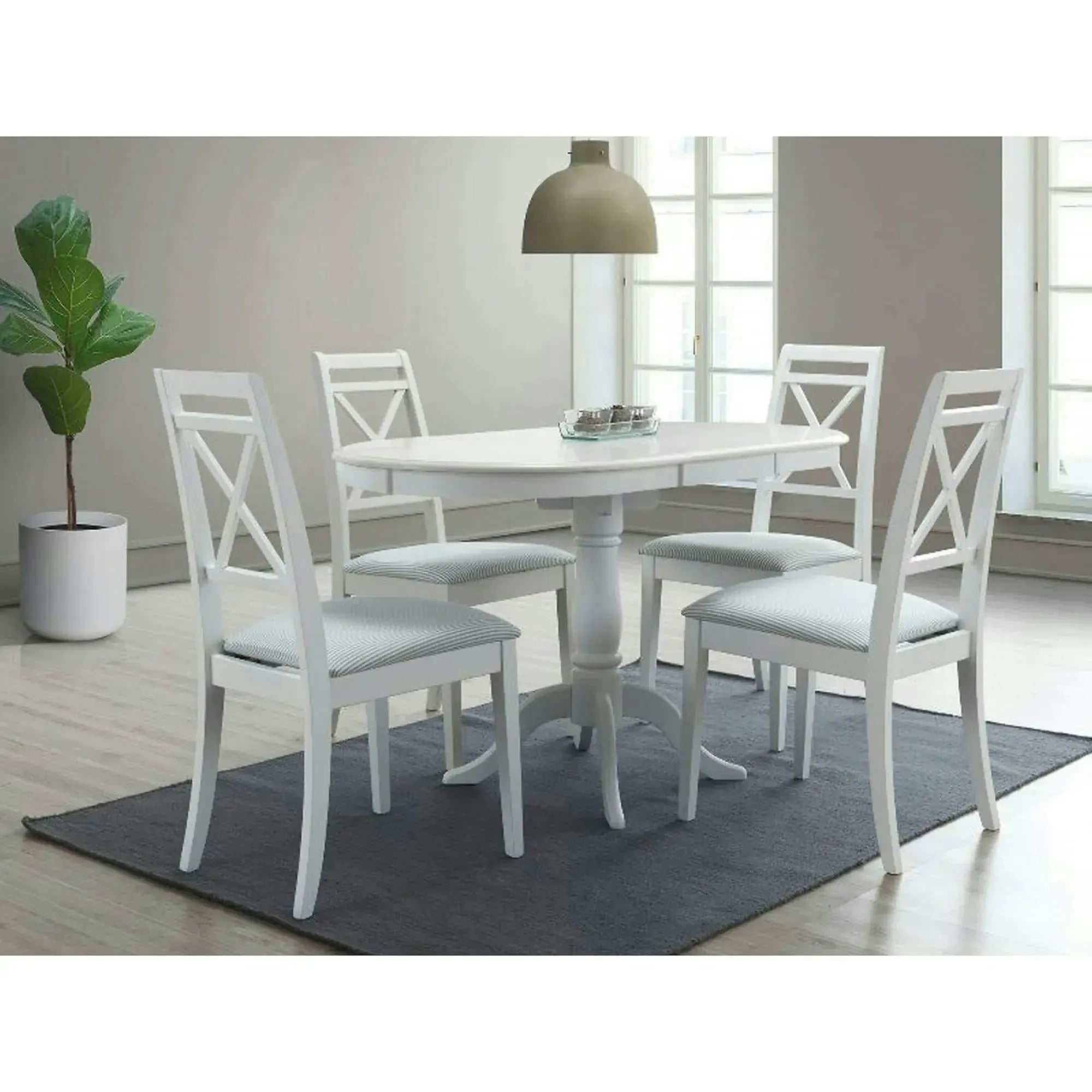 Masa alba clasica DELLO, extensibila, 100/129x70x75 cm