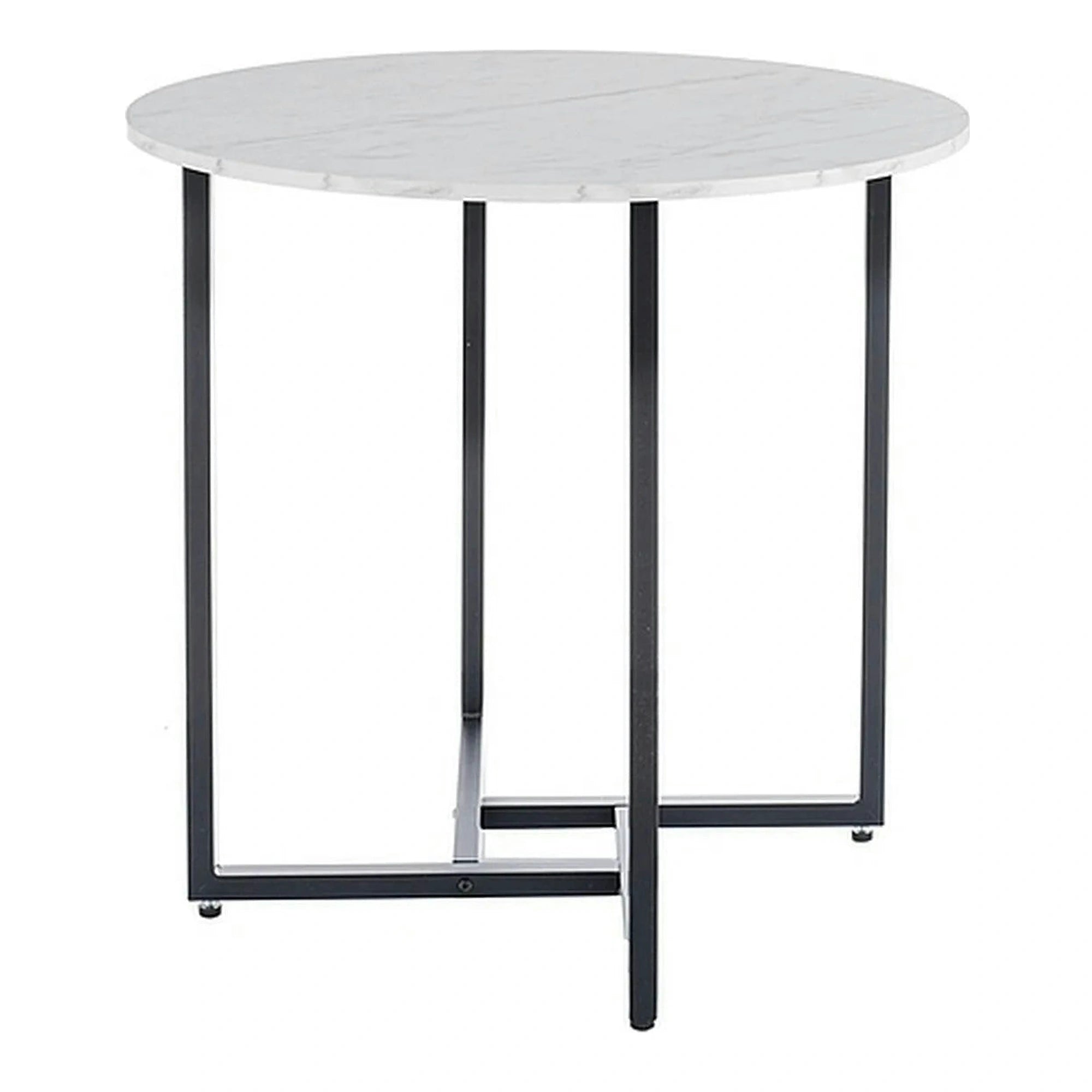 Masa ALTO II, alb/negru, PAL laminat/metal, 80x80x76 cm