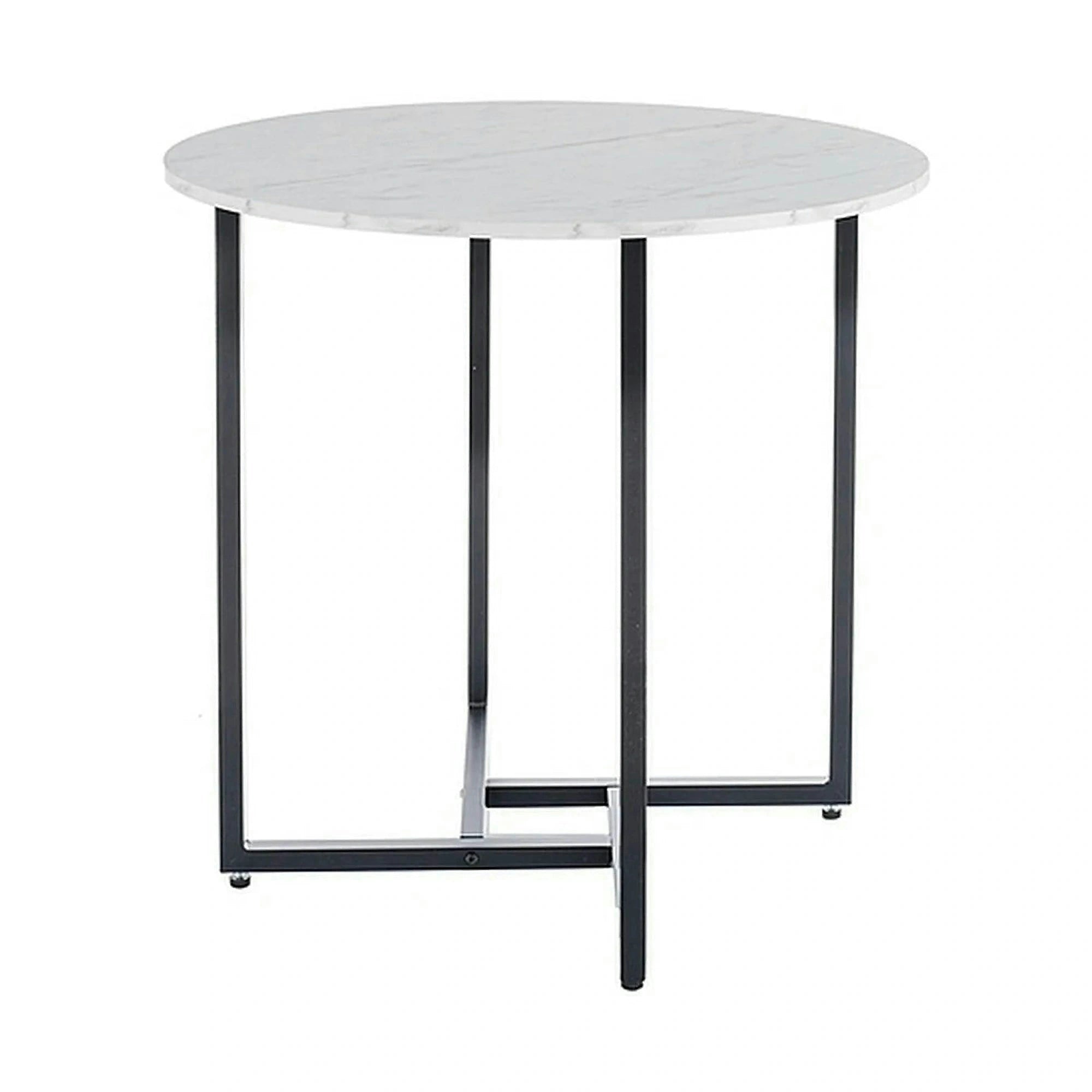 Masa ALTO II, alb/negru, PAL laminat/metal, 80x80x76 cm