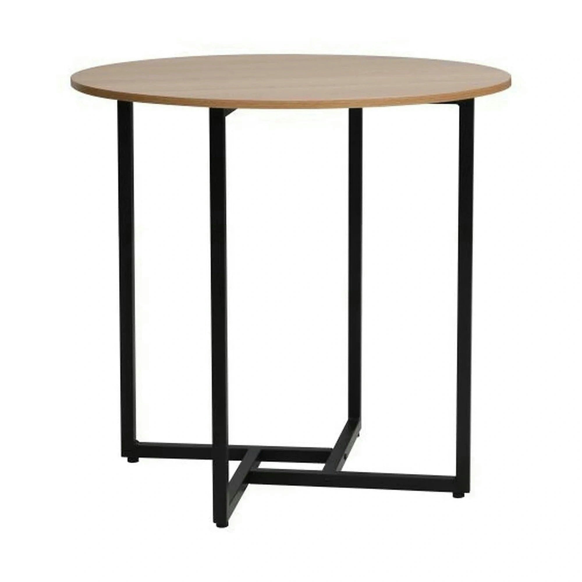 Masa ALTO II, stejar/negru, PAL laminat/metal, 80x80x76 cm