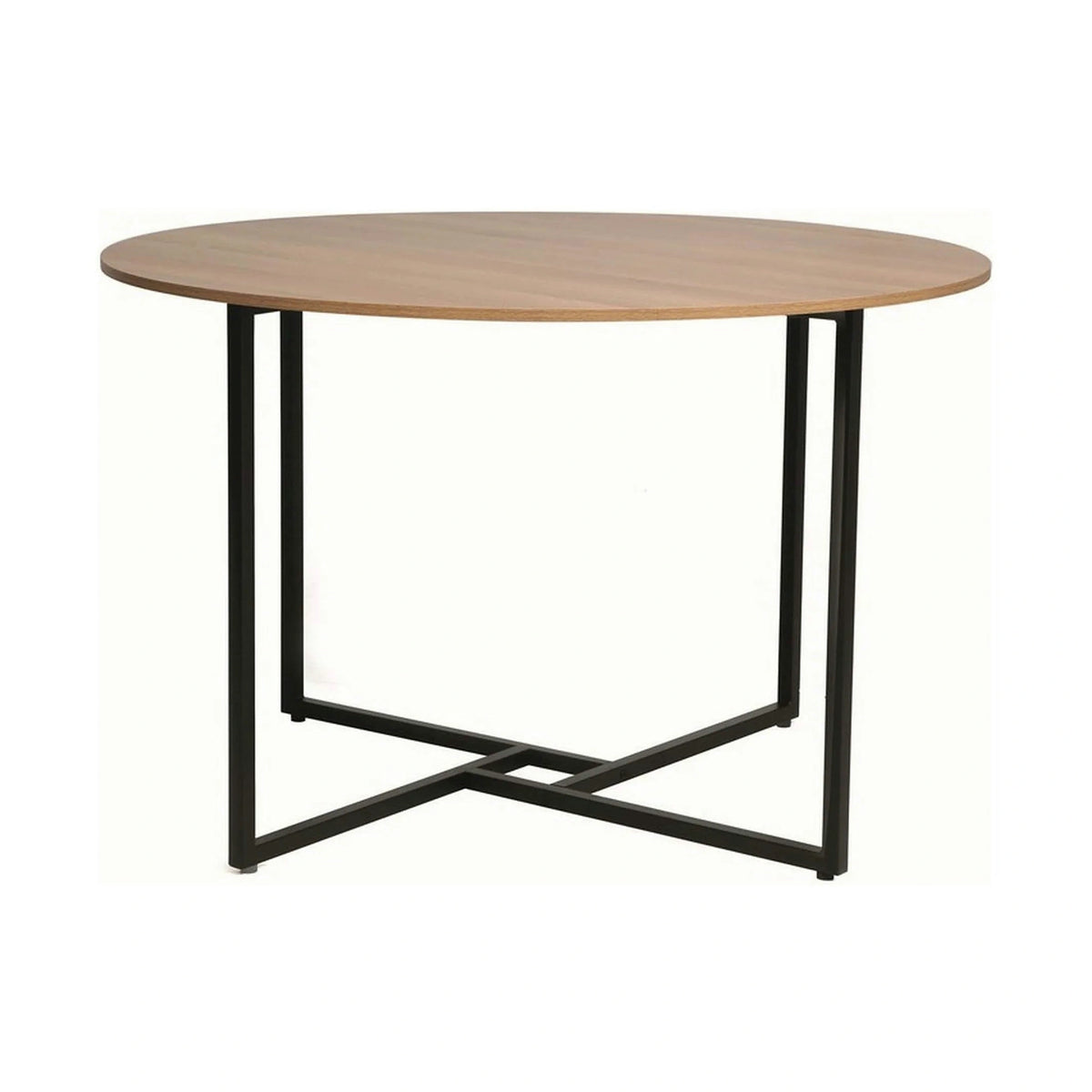 Masa ALTO, stejar/negru, PAL laminat/metal, 120x120x76 cm