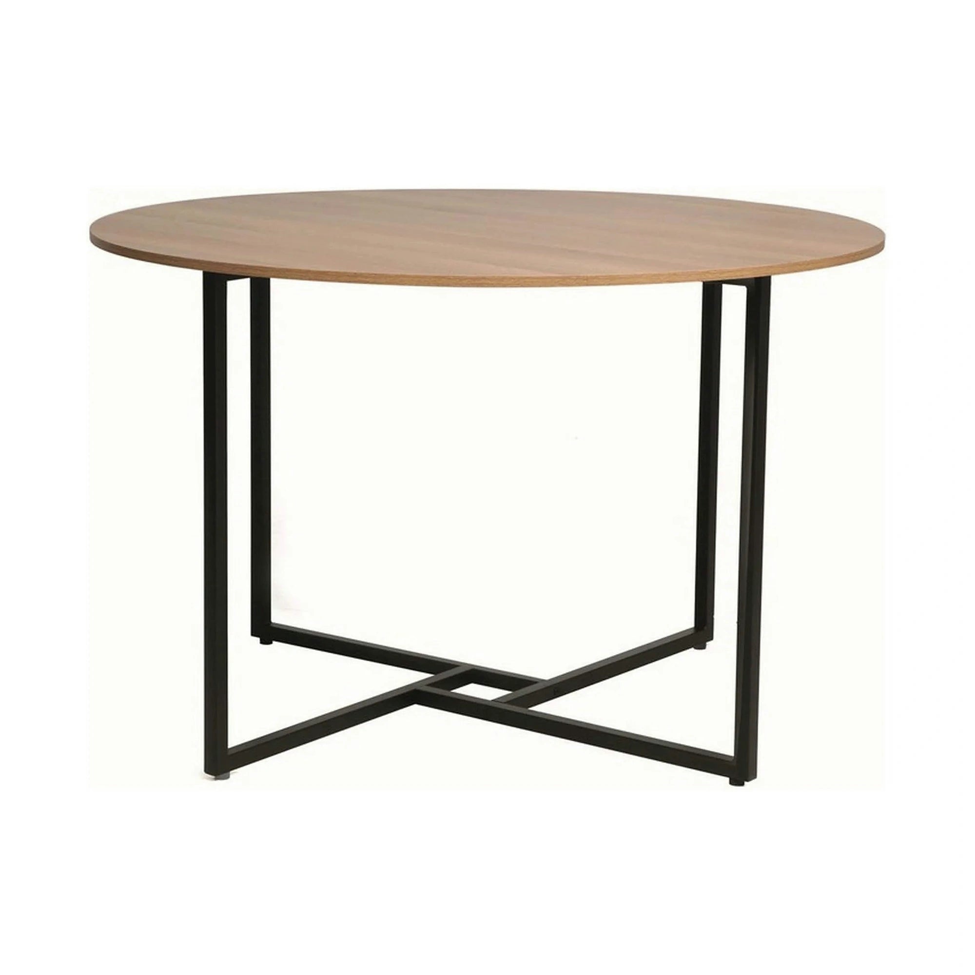 Masa ALTO, stejar/negru, PAL laminat/metal, 120x120x76 cm