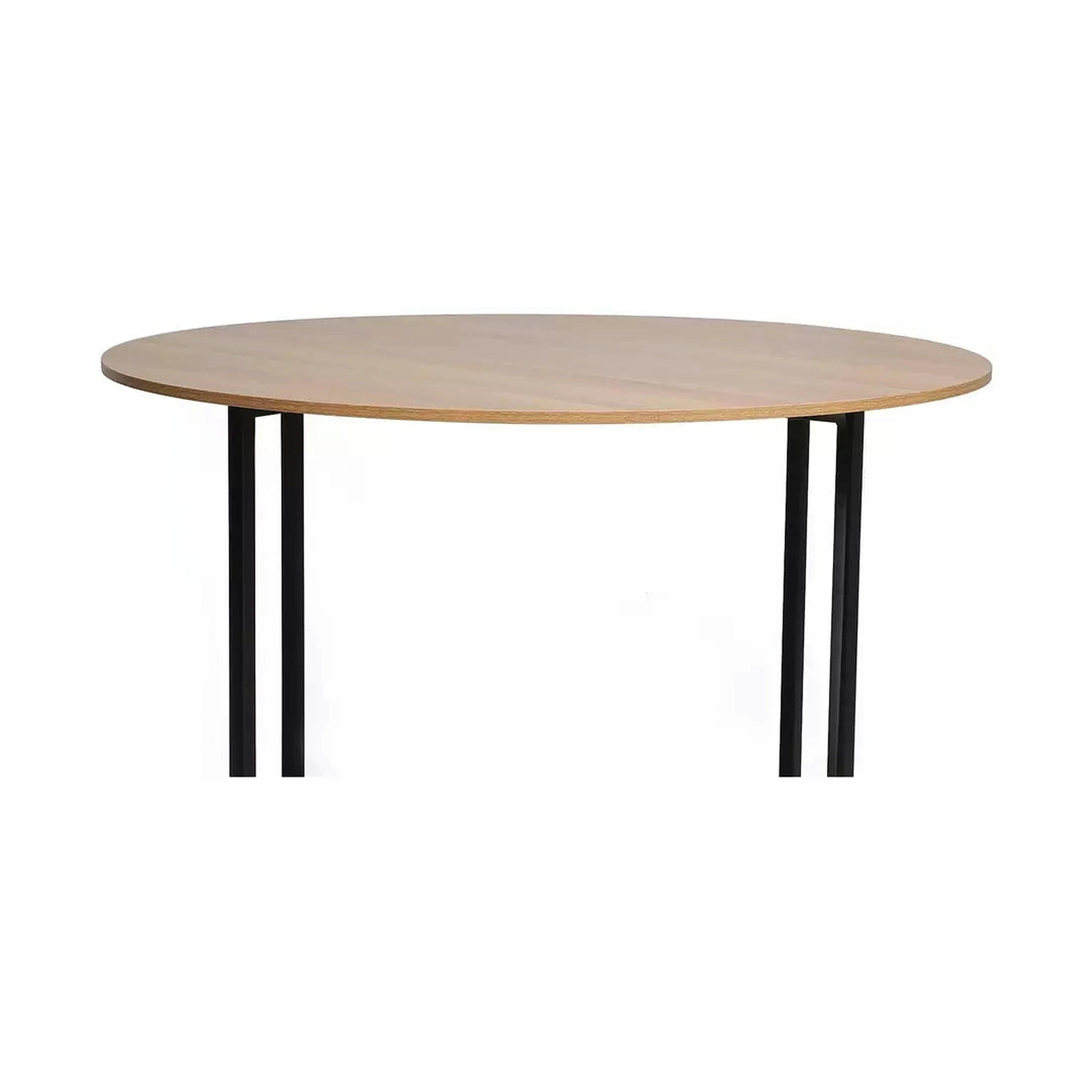 Masa ALTO, stejar/negru, PAL laminat/metal, 120x120x76 cm