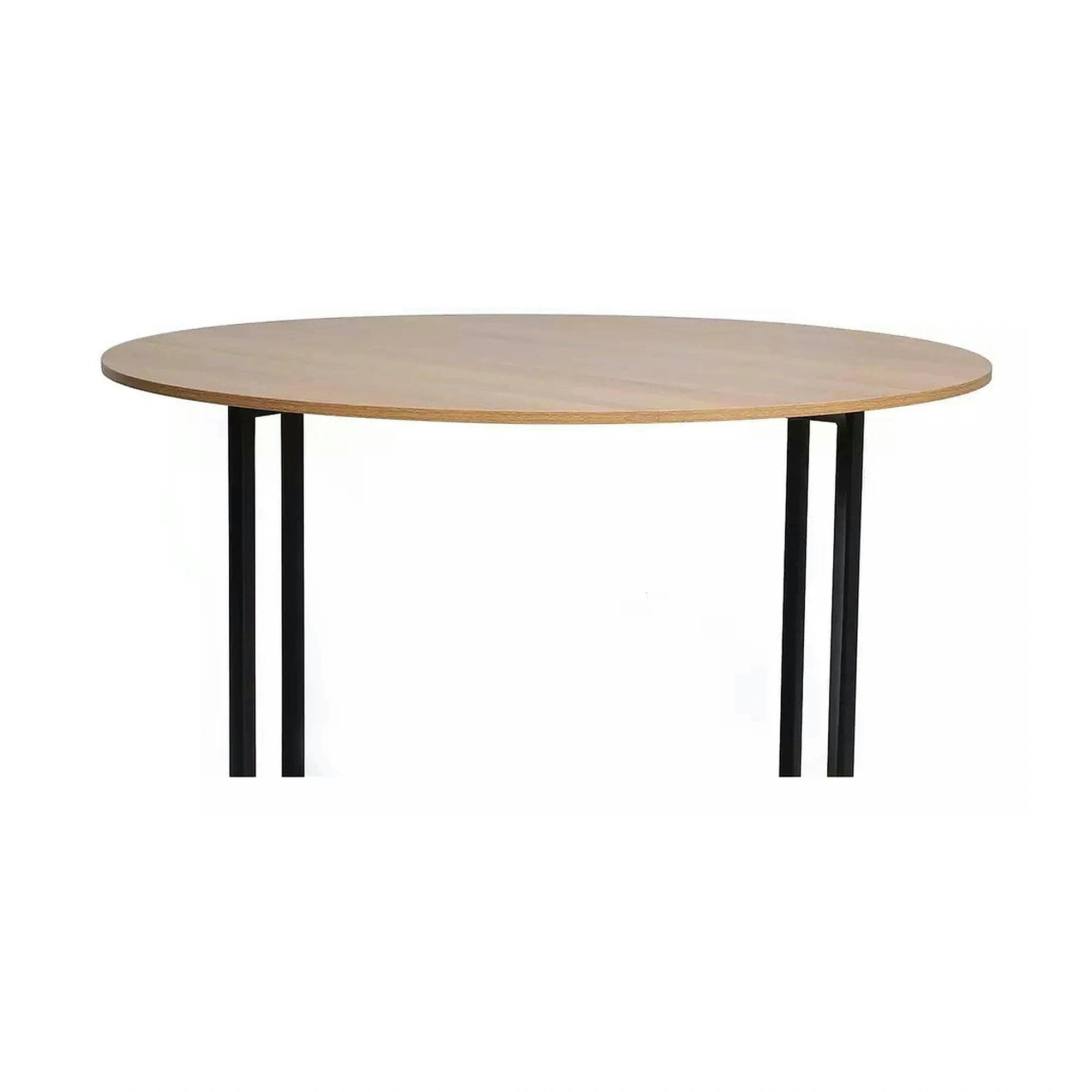 Masa ALTO, stejar/negru, PAL laminat/metal, 120x120x76 cm