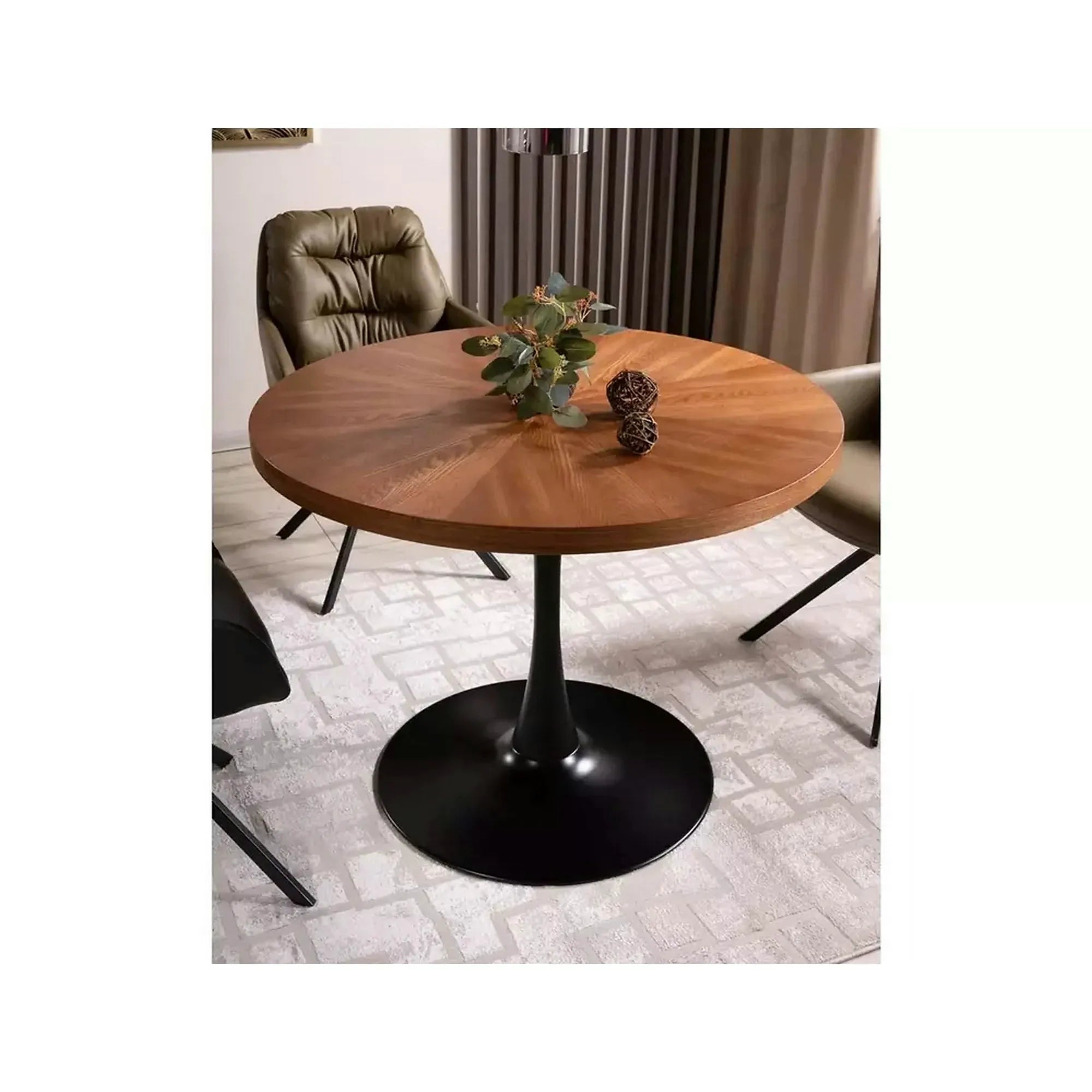 Masa AMADEO, stejar/negru mat, 100x76 cm