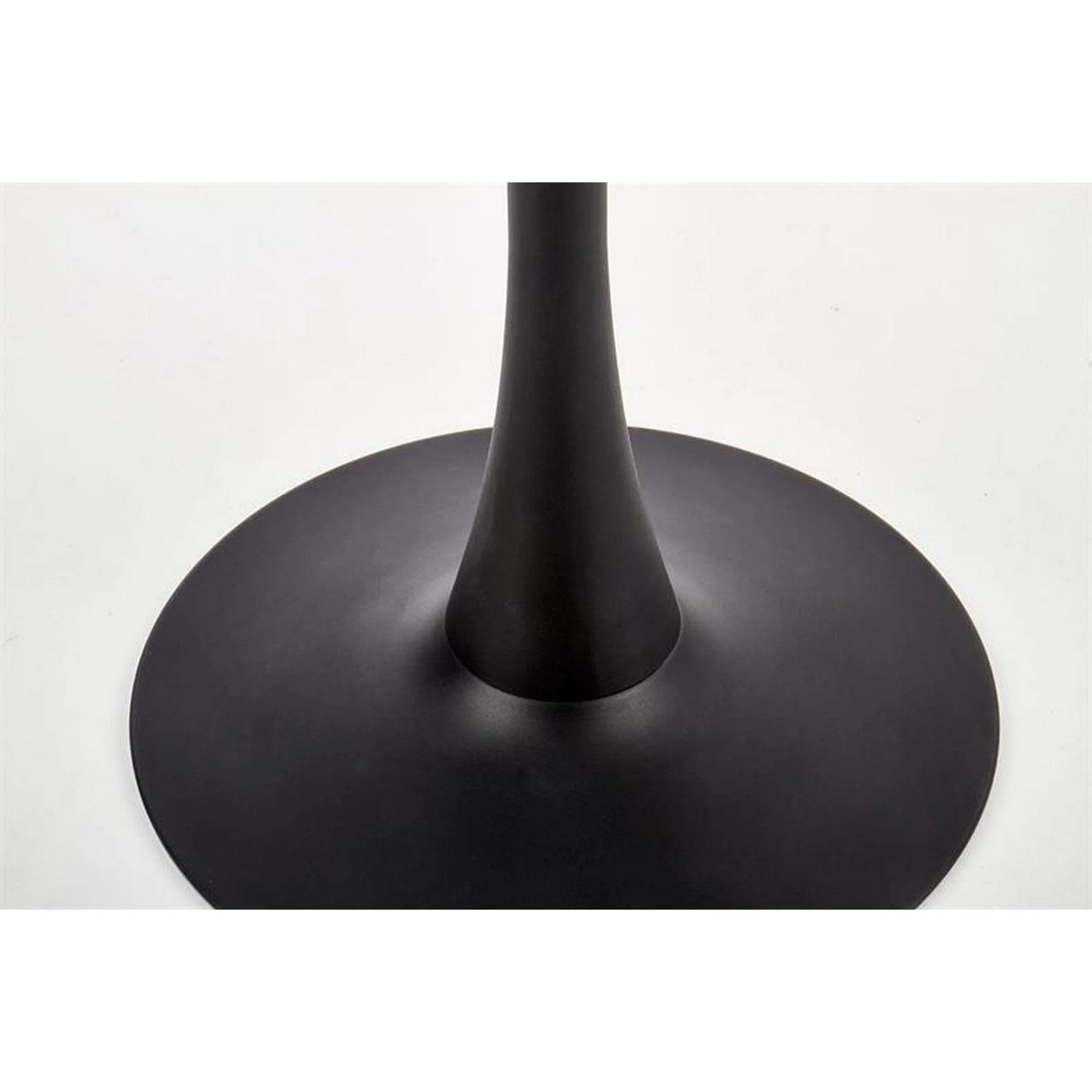 Masa AMBROSIO, alb cu efect de marmura/negru, ceramica/metal, 90x90x72 cm