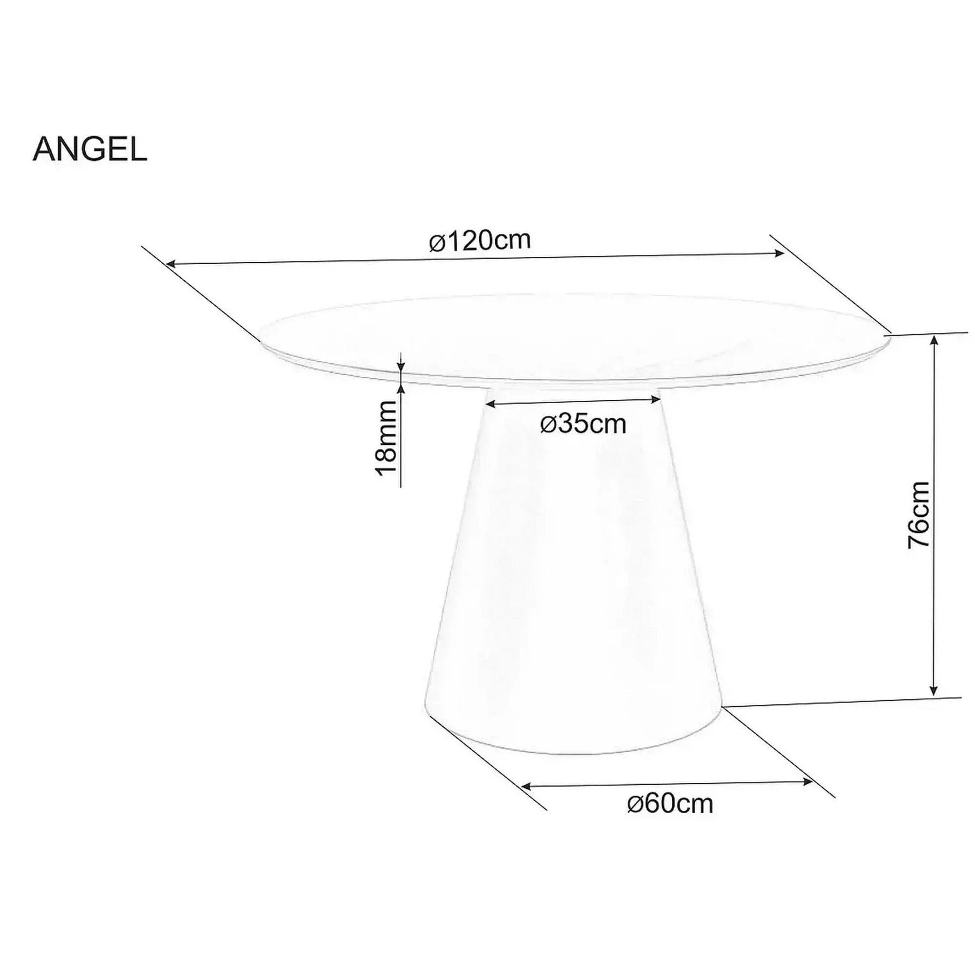 Masa ANGEL, alb/stejar, 120x75 cm