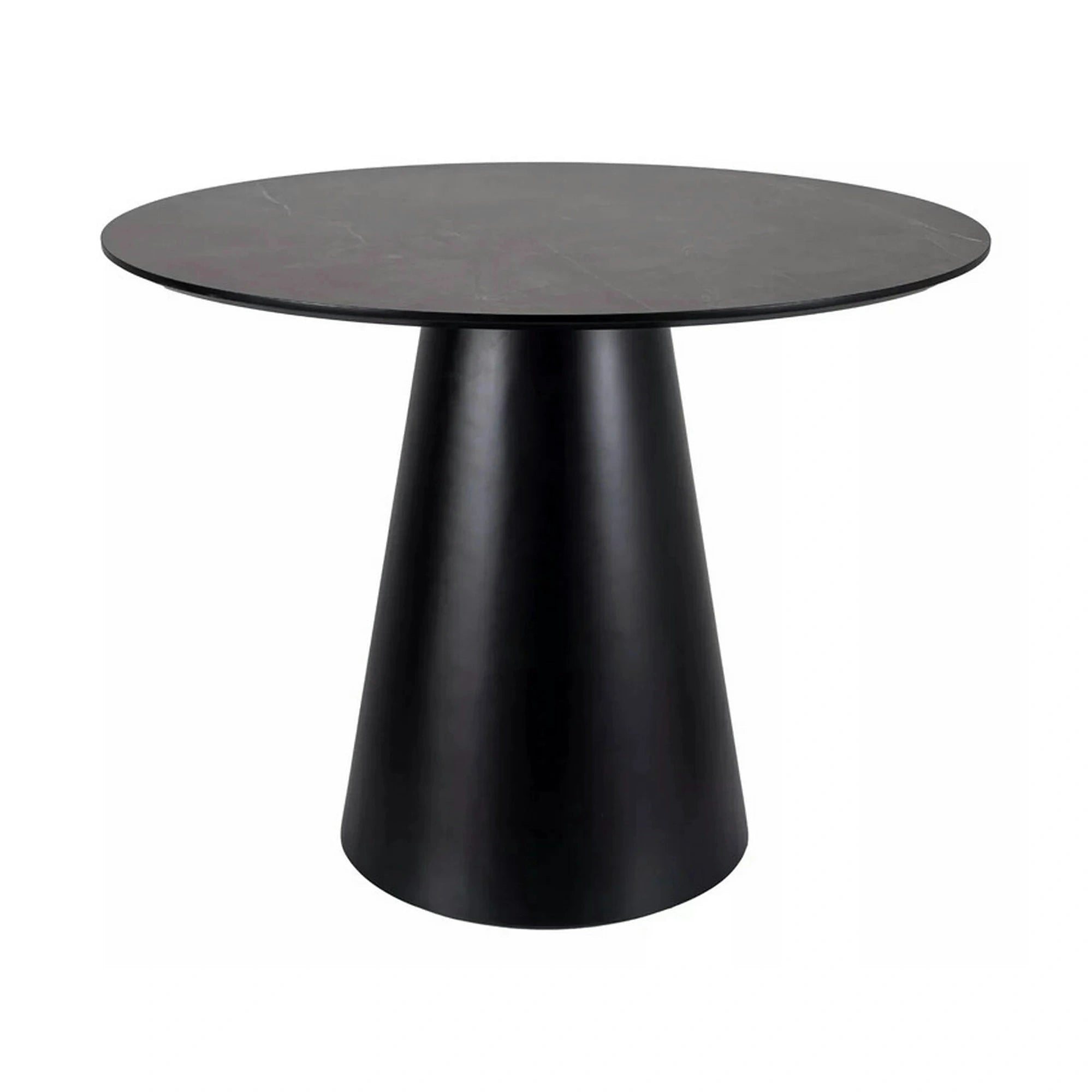 Masa ANGEL, gri cu efect de marmura/negru mat, 100x75 cm