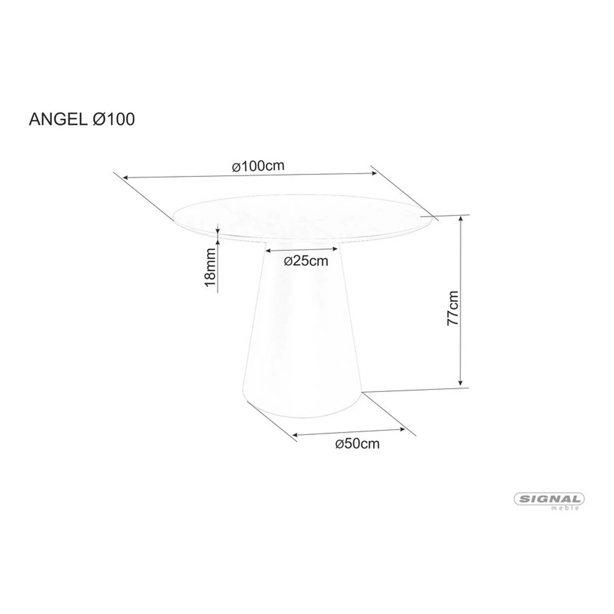 Masa ANGEL, gri cu efect de marmura/negru mat, 100x75 cm