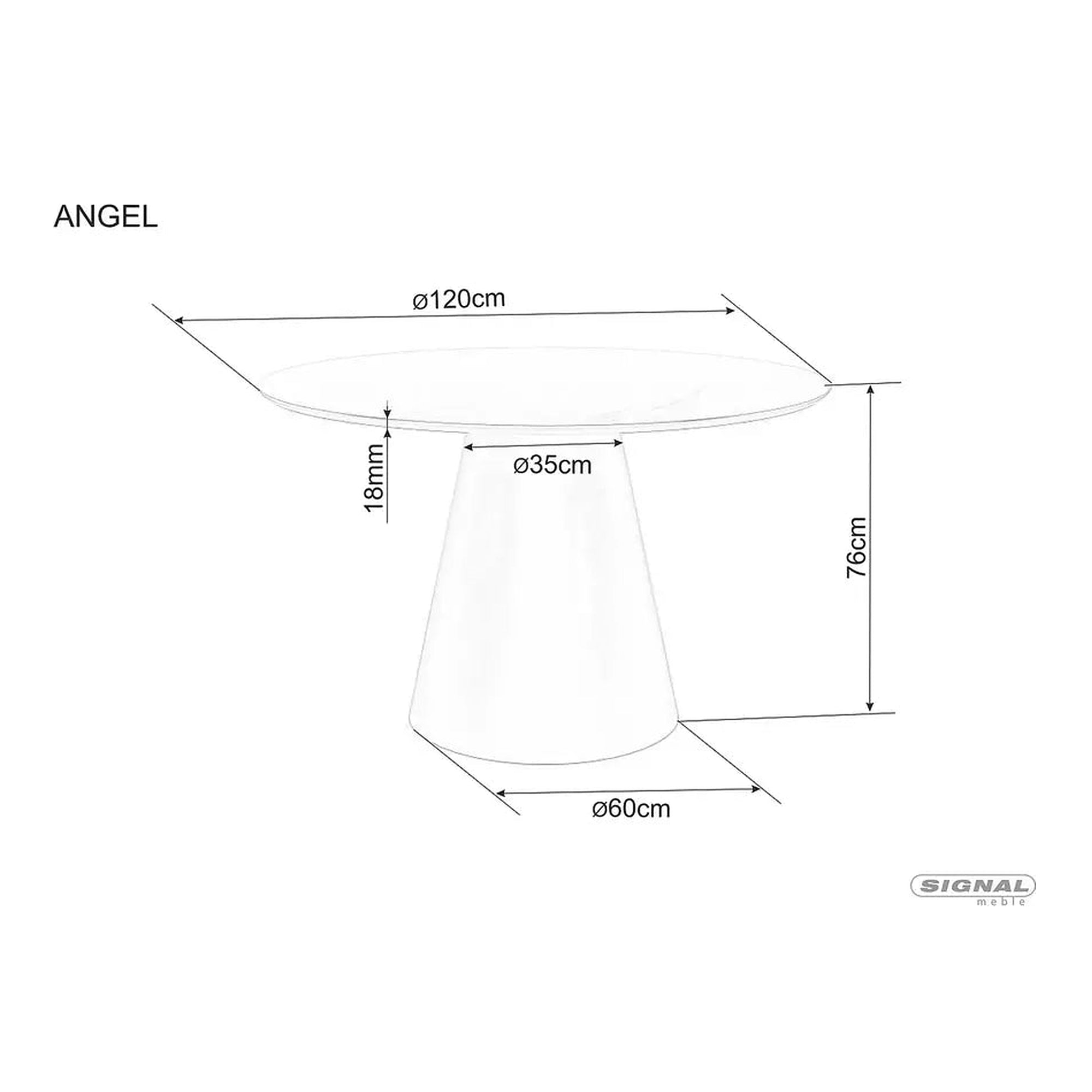 Masa ANGEL, stejar, 120x75 cm