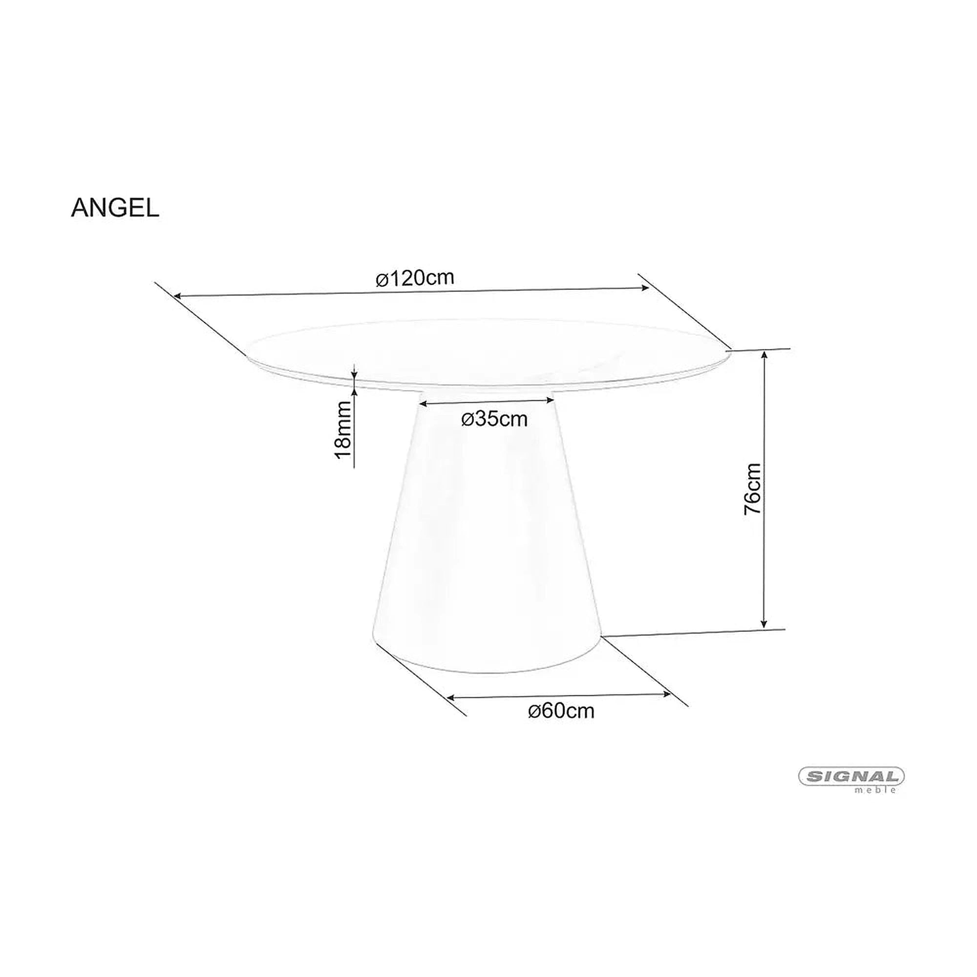 Masa ANGEL, stejar, 120x75 cm