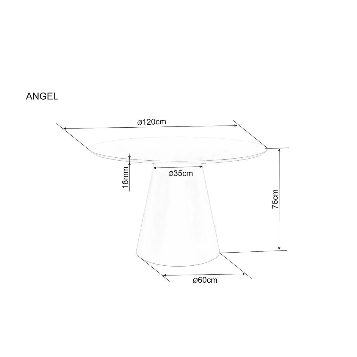 Masa ANGEL, stejar/negru, 120x120x75 cm