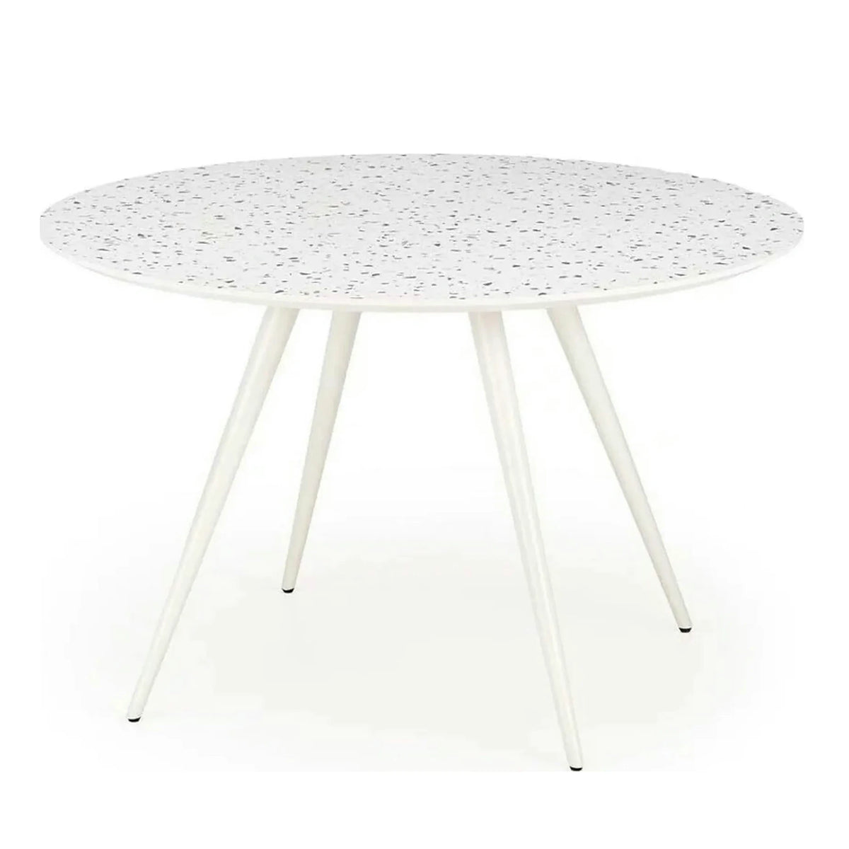 Masa ARAMIS, alb/terrazzo, 120x120x76 cm