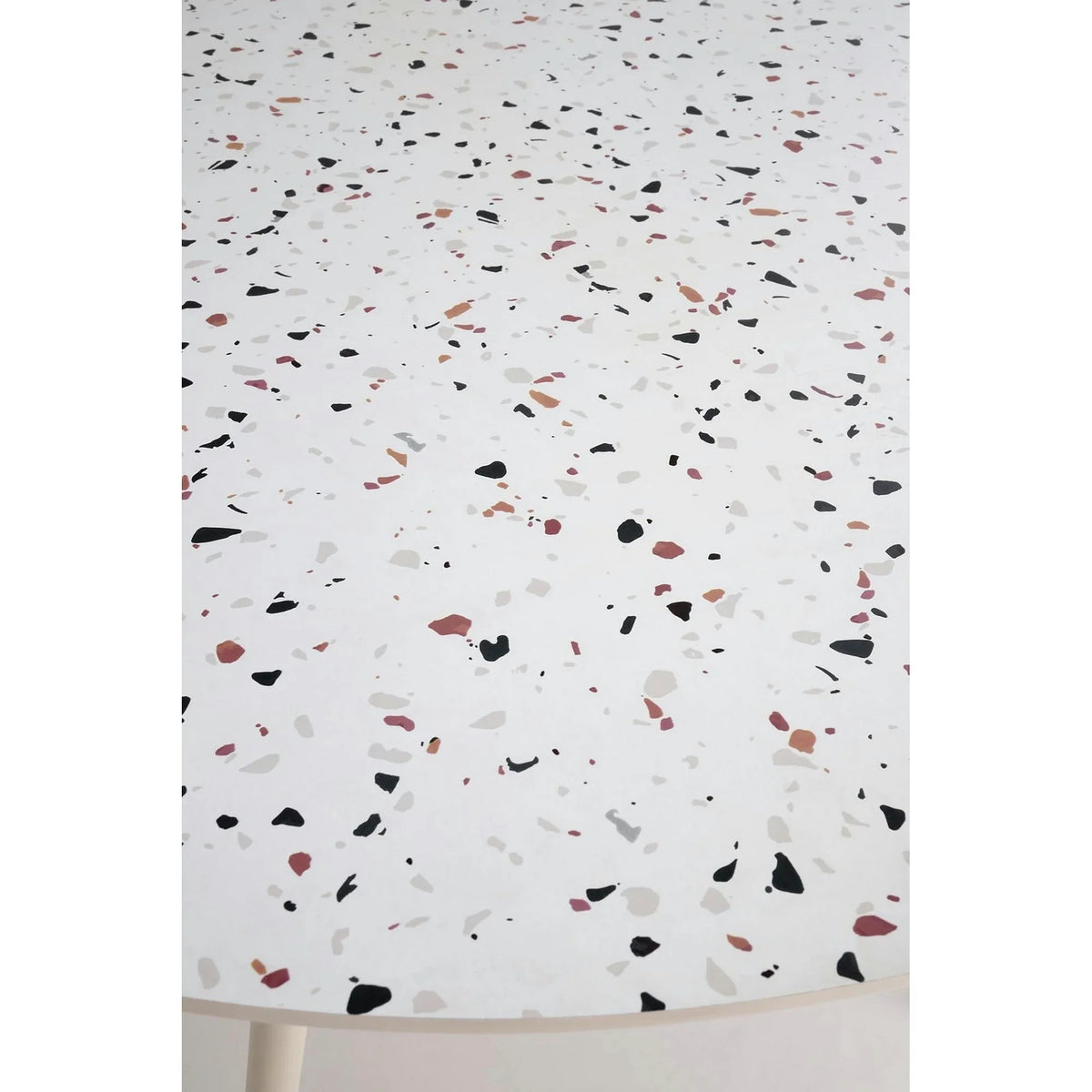 Masa ARAMIS, alb/terrazzo, 120x120x76 cm