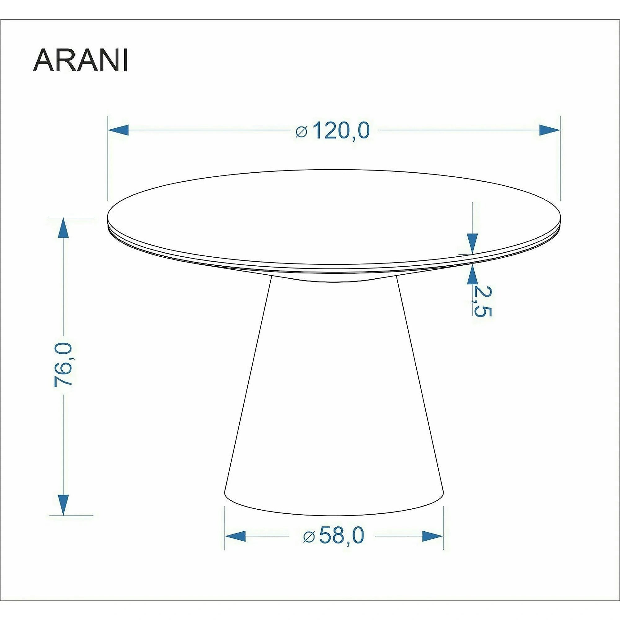 Masa ARANI, bej/nuc, piatra sinterizata, 120x76 cm
