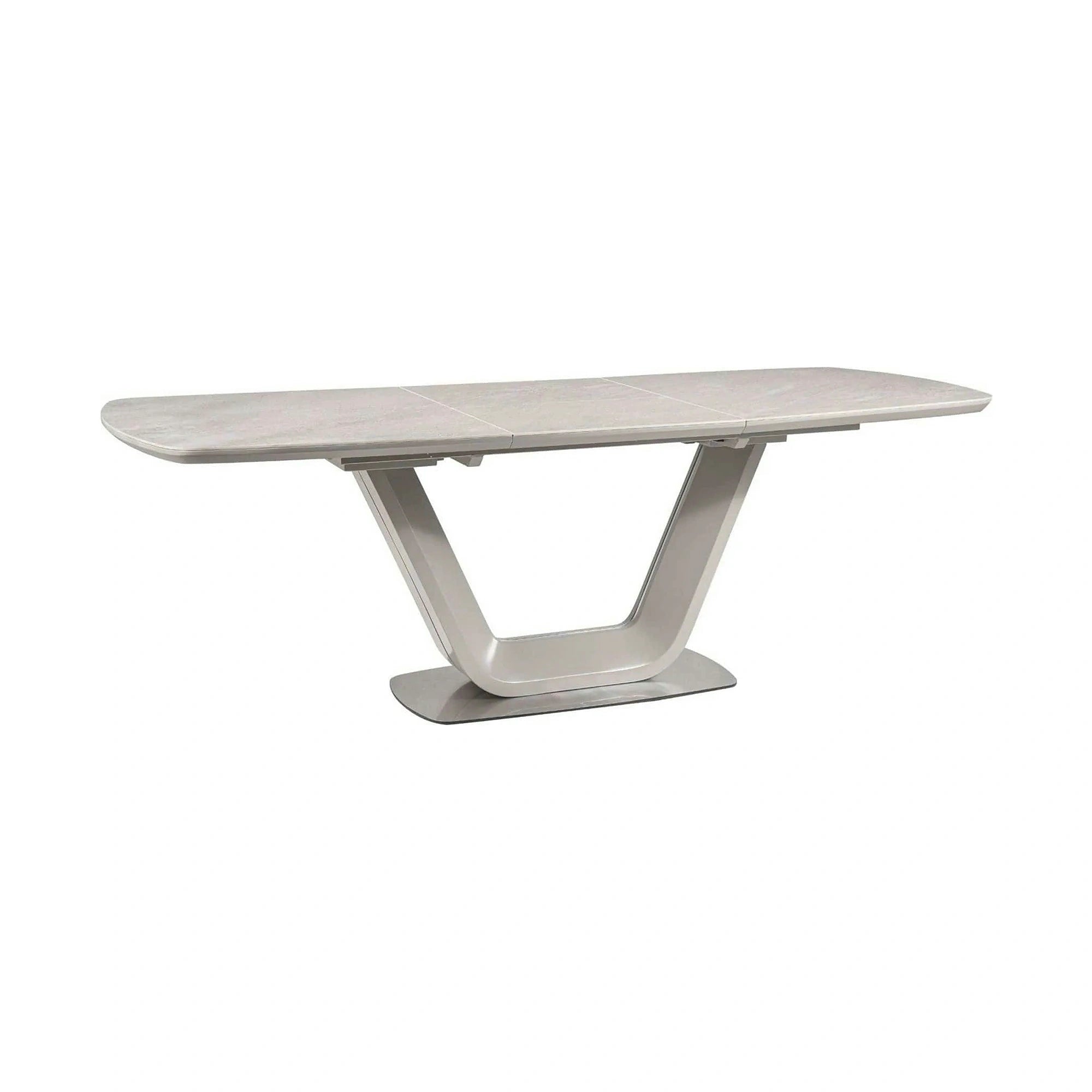 Masa ARMANI, gri cu efect de marmura, 160/220x90x76 cm