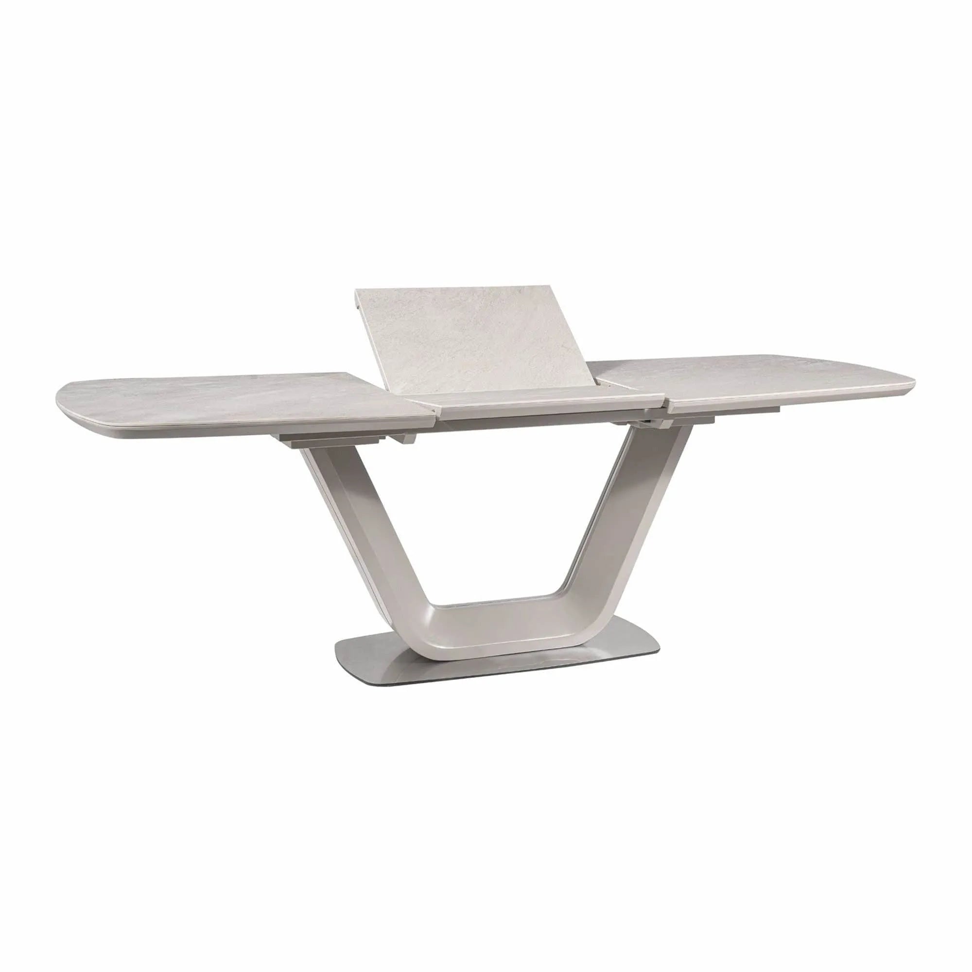 Masa ARMANI, gri cu efect de marmura, 160/220x90x76 cm