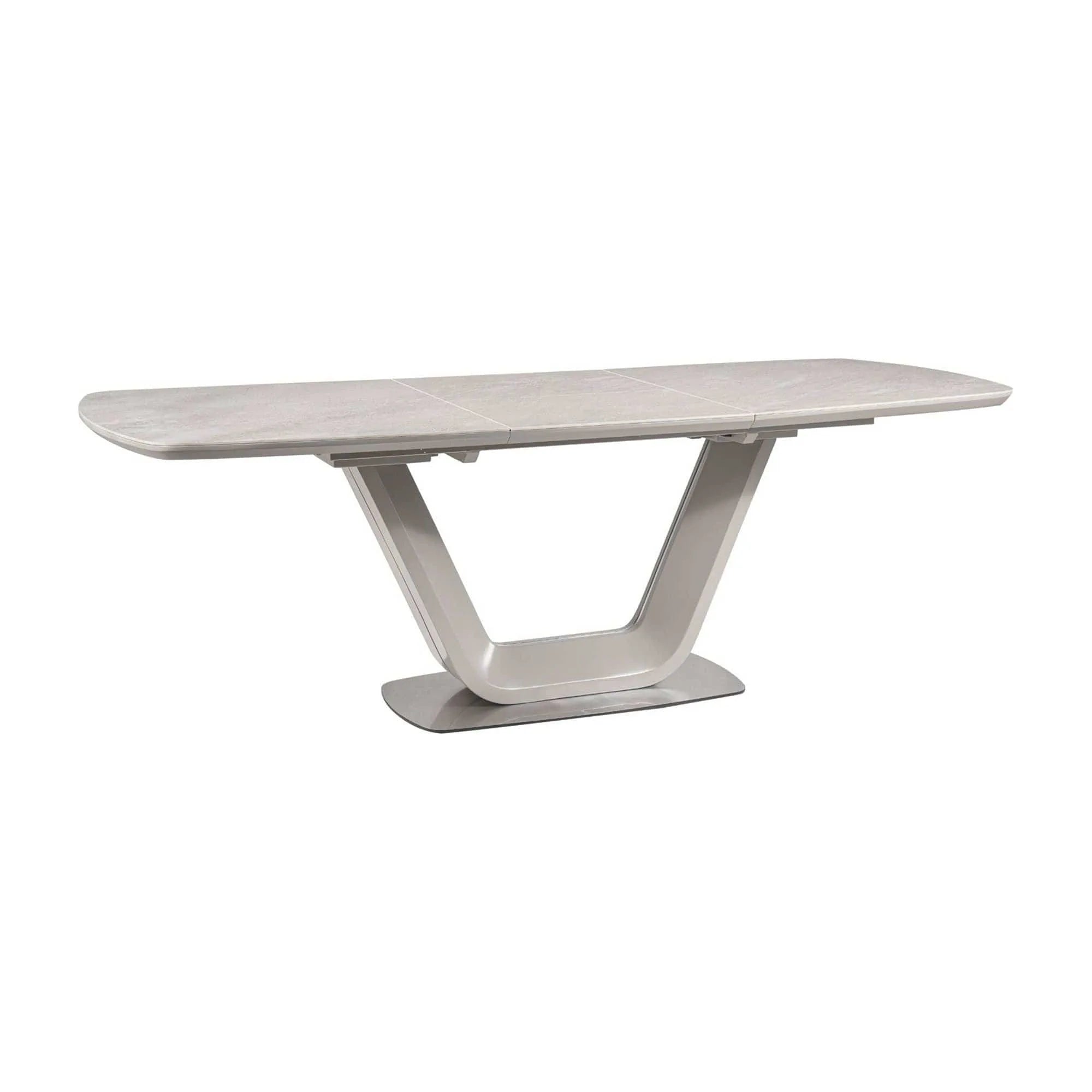 Masa ARMANI, gri cu efect de marmura, 160/220x90x76 cm