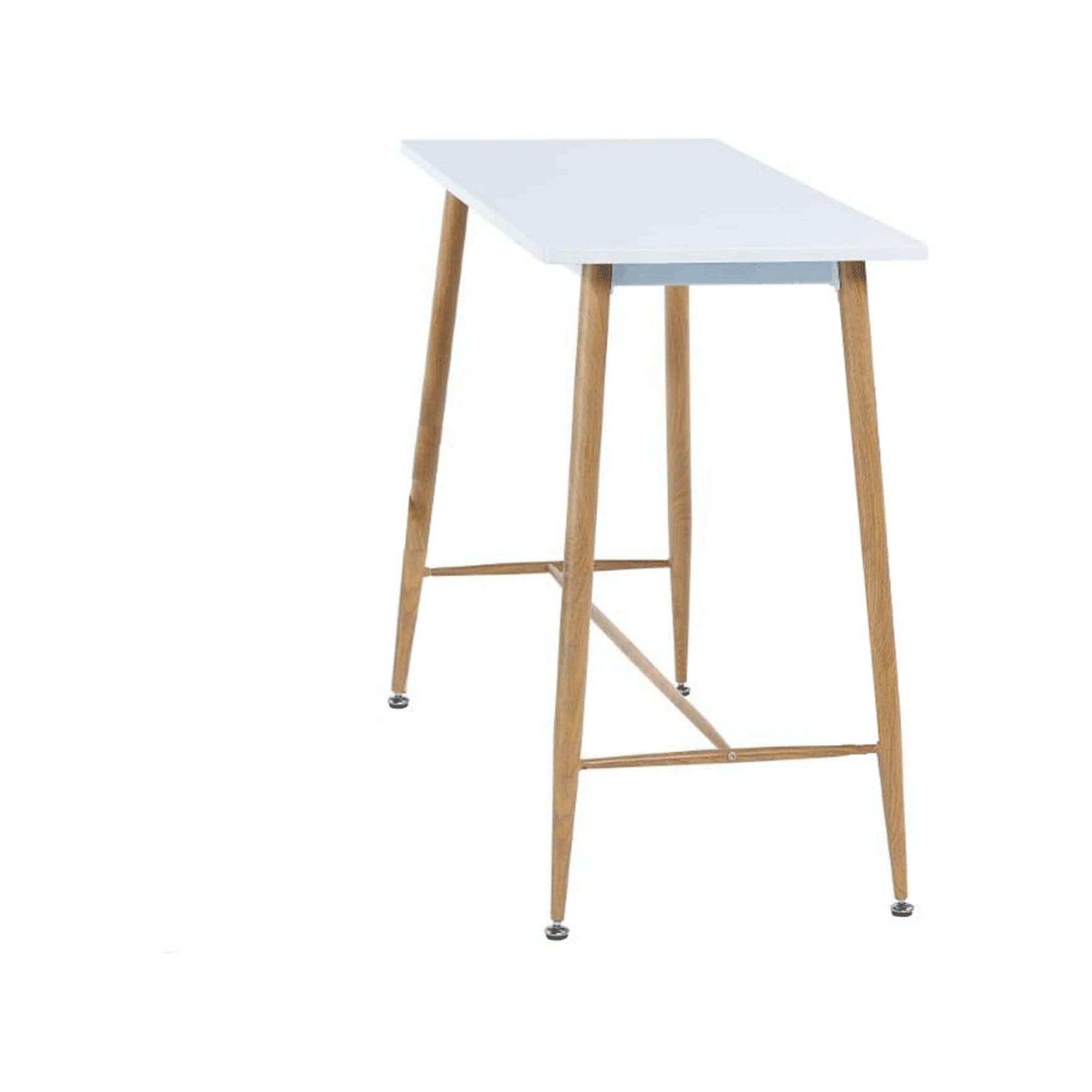 Masa bar DORTON, alb/stejar, 110x50x90 cm