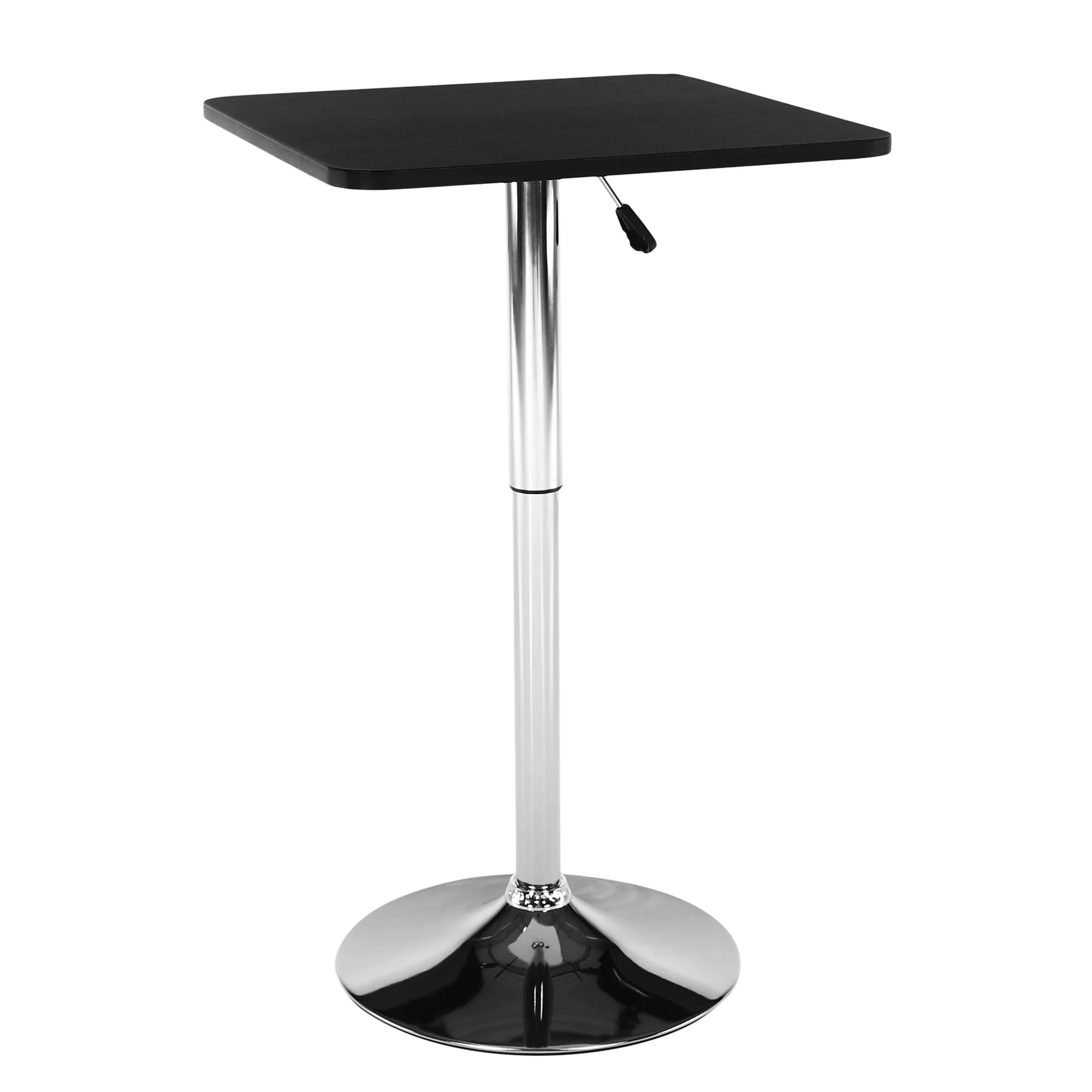 Masa bar FLORIAN, negru/crom, 57x84/110 cm