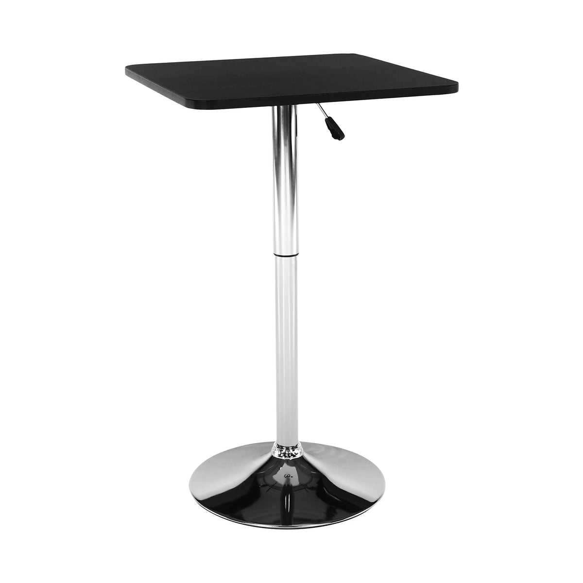 Masa bar FLORIAN, negru/crom, 57x84/110 cm