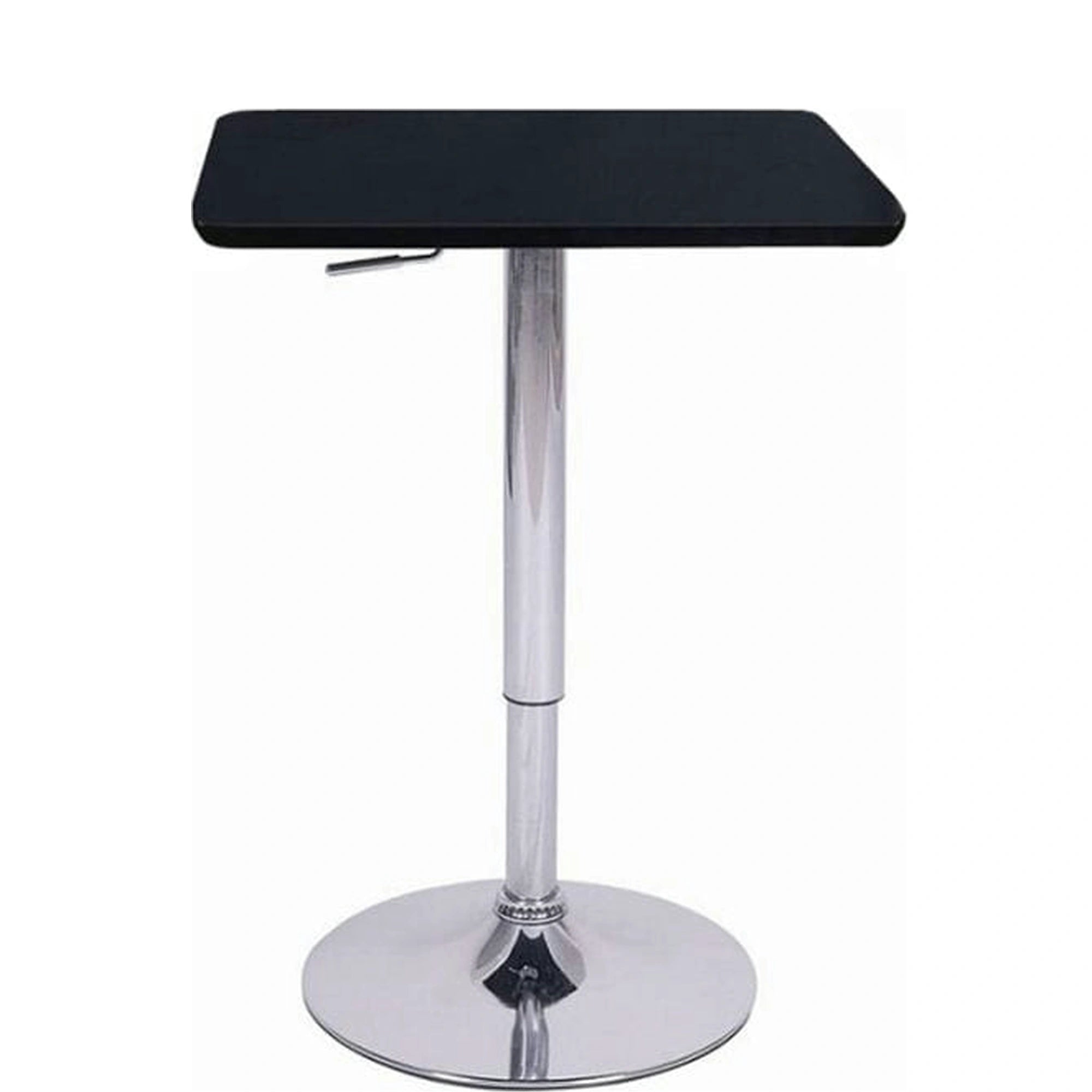 Masa bar FLORIAN, negru/crom, 57x84/110 cm