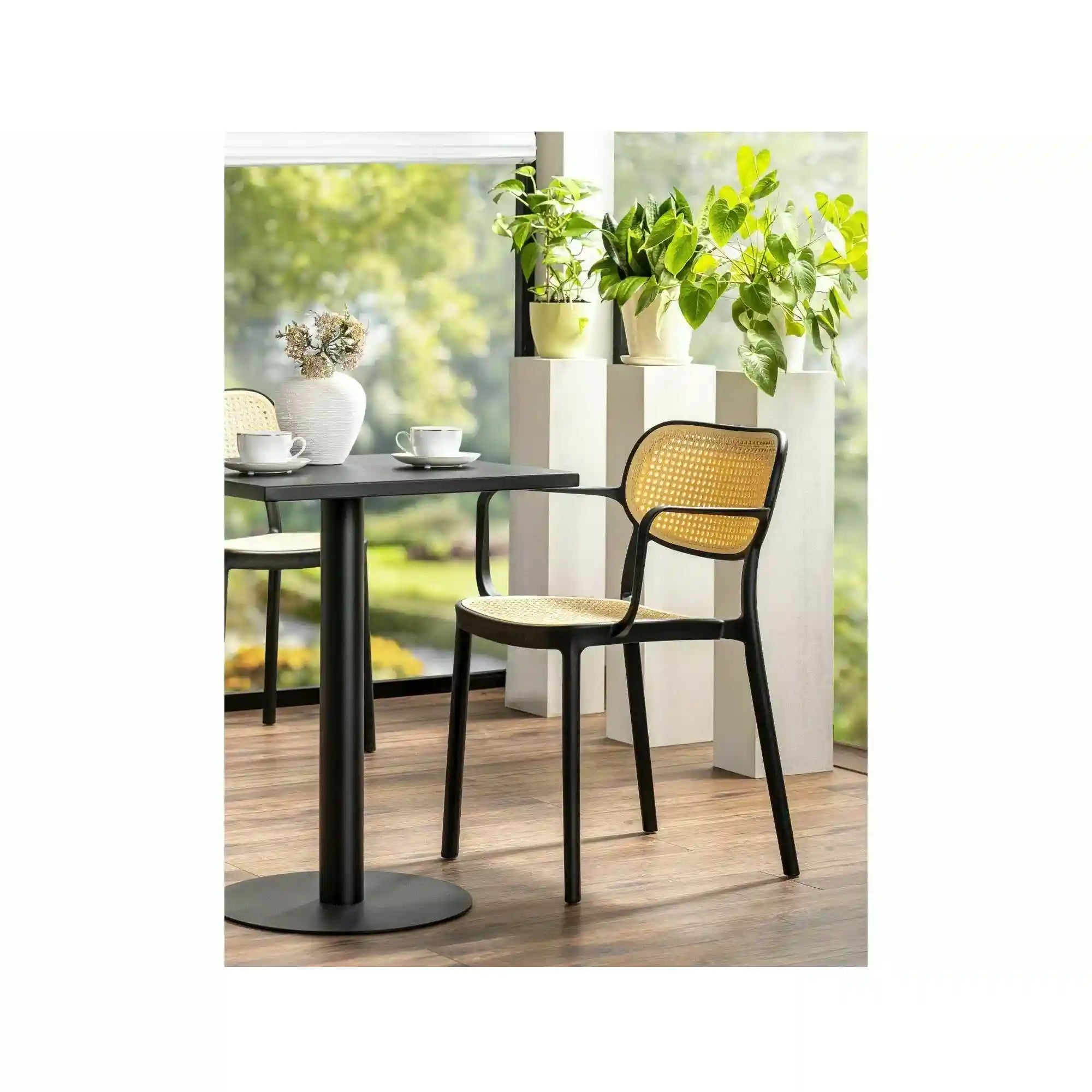 Masa bar PUB K, negru, metal, 60x60x73 cm