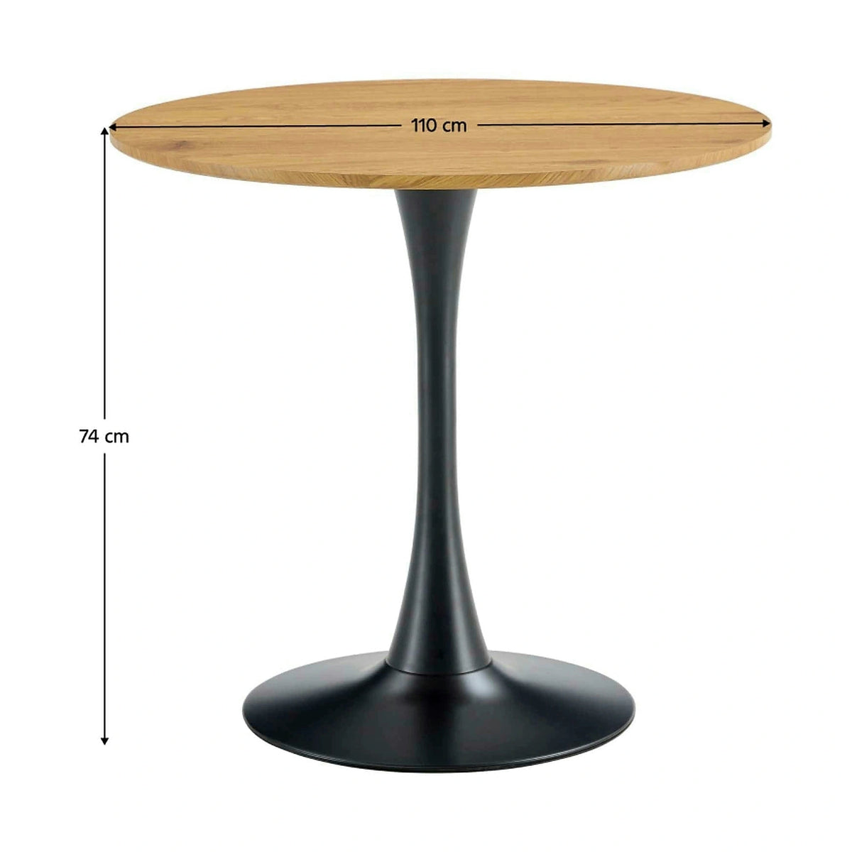 Masa bar REVENTON NEW, stejar/negru, 110x110x74 cm