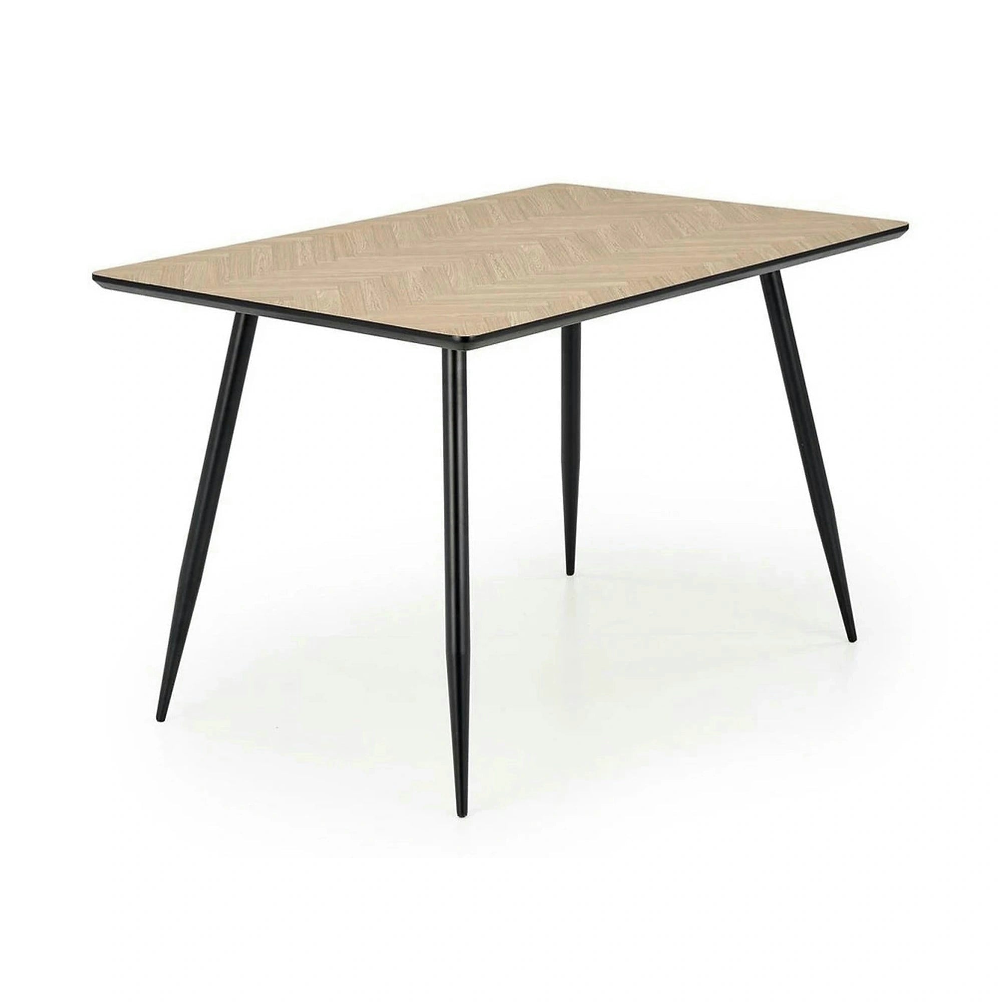 Masa BERTO, stejar/negru, 120x80x77 cm