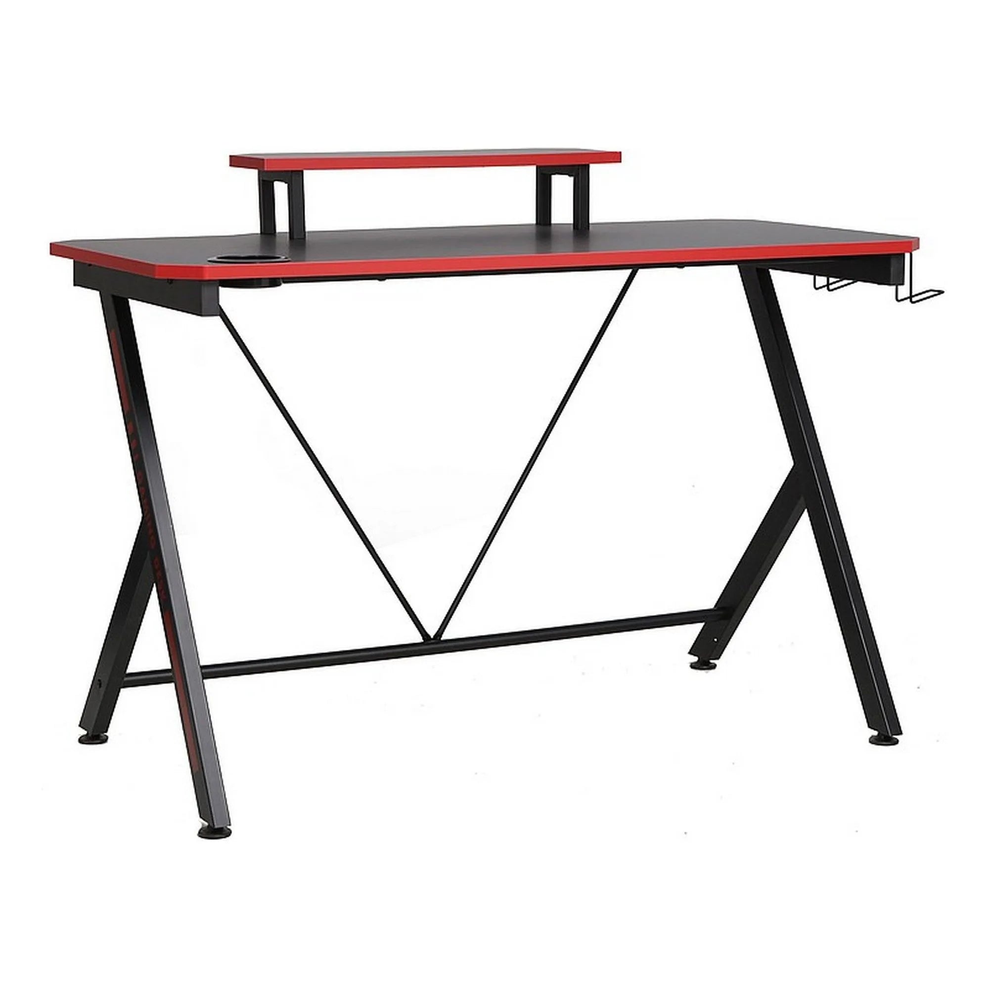 Masa birou B-202, negru mat/rosu, PAL/metal, 120x60x80 cm