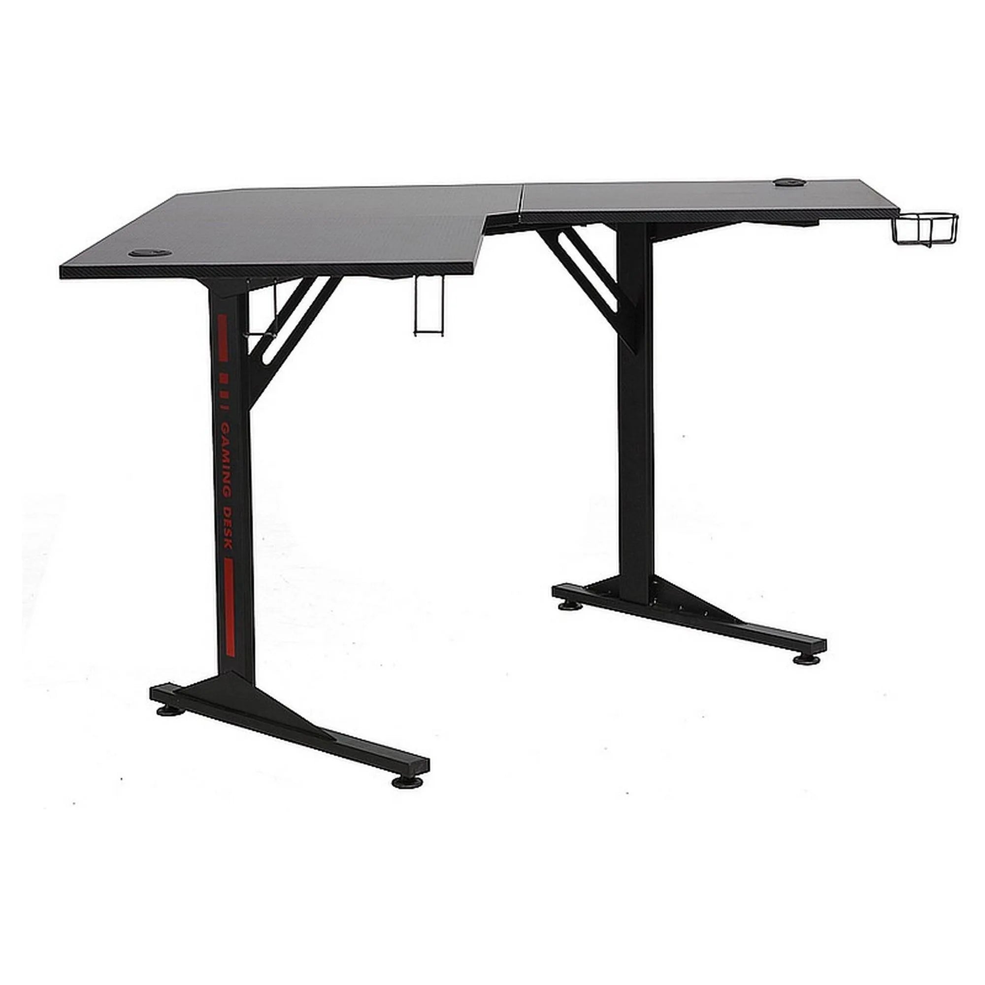 Masa birou B-219, negru, PAL/metal, 120x120x76 cm