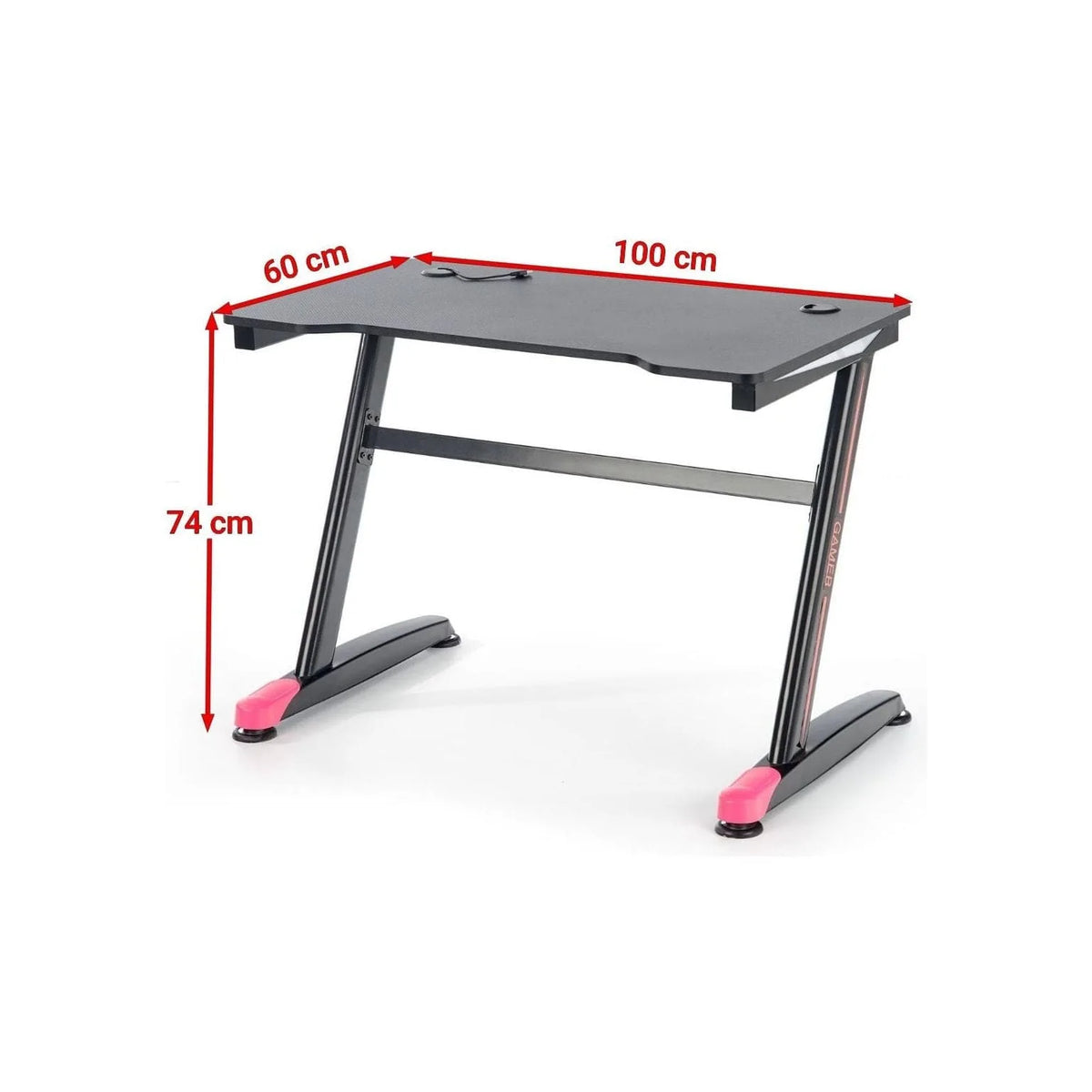 Masa birou B40, negru/rosu, 100x60x74 cm