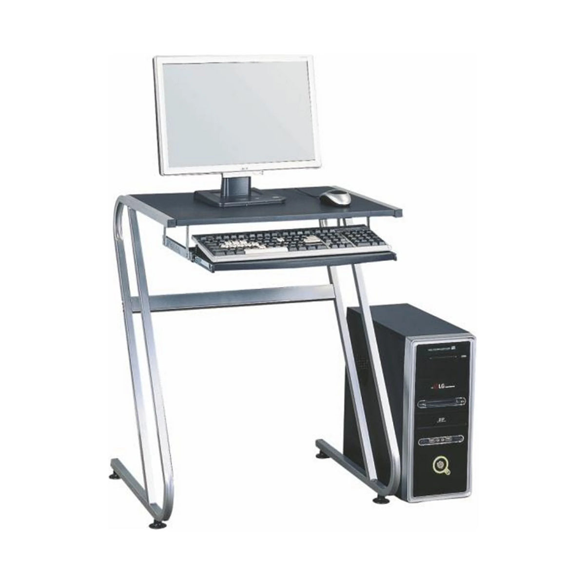 Masa birou JOFRY, negru/gri, metal, 60x54x75 cm