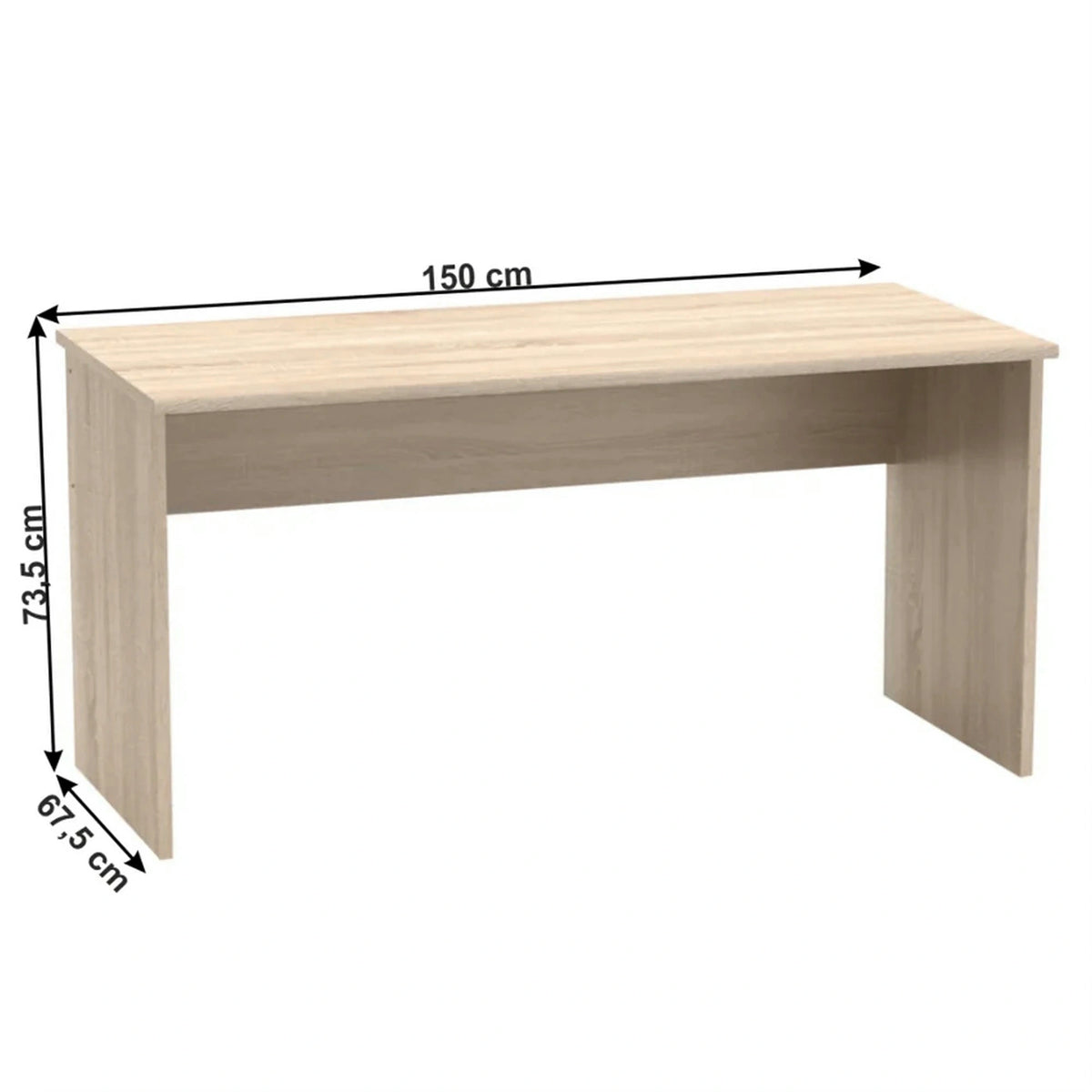 Masa birou JOHAN 2 NEW 01, stejar sonoma, PAL melaminat, 150x68x74 cm
