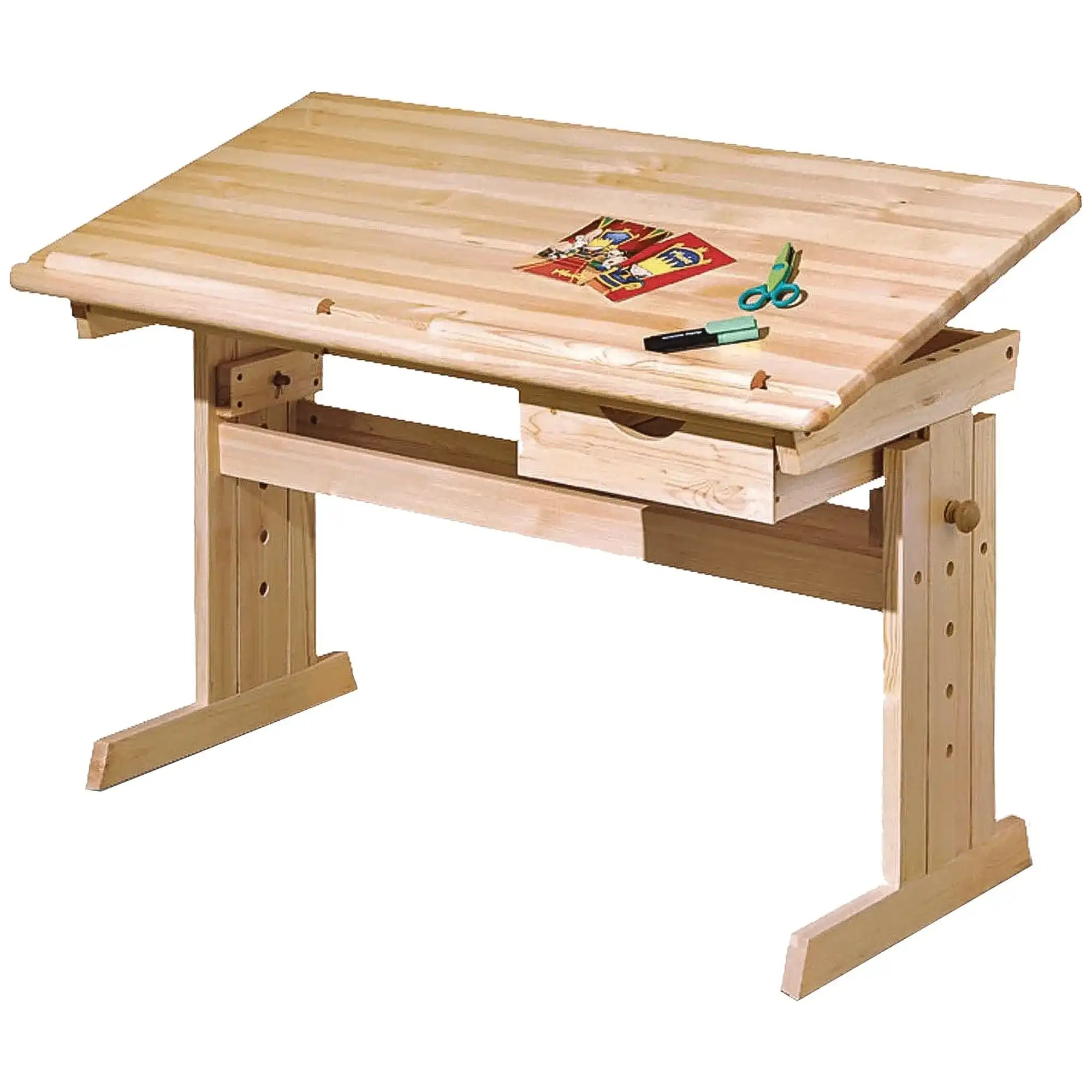 Masa birou Julia, pin, lemn, 109x55x63/96 cm