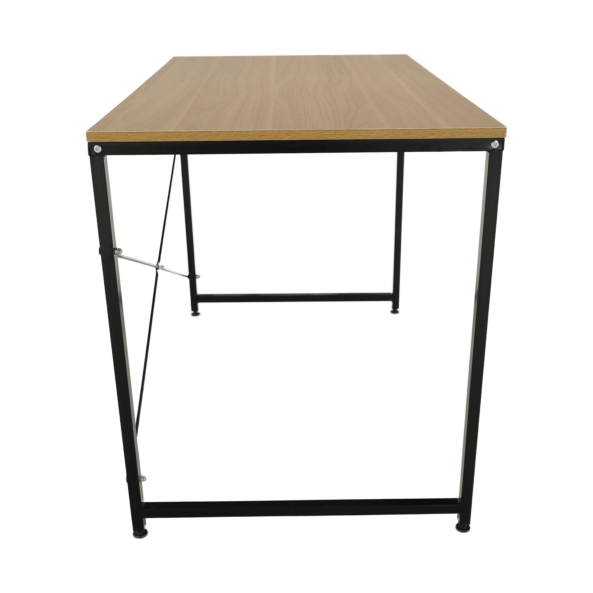 Masa birou MELLORA, stejar/negru, DTD laminat/metal, 100x60x72 cm