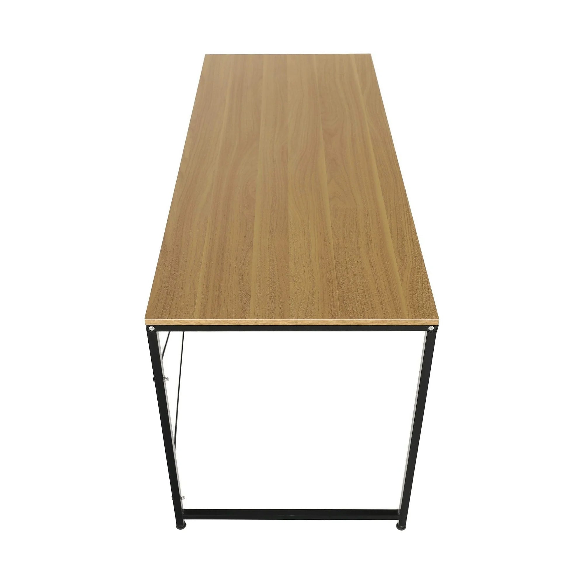 Masa birou MELLORA, stejar/negru, DTD laminat/metal, 150x60x72 cm
