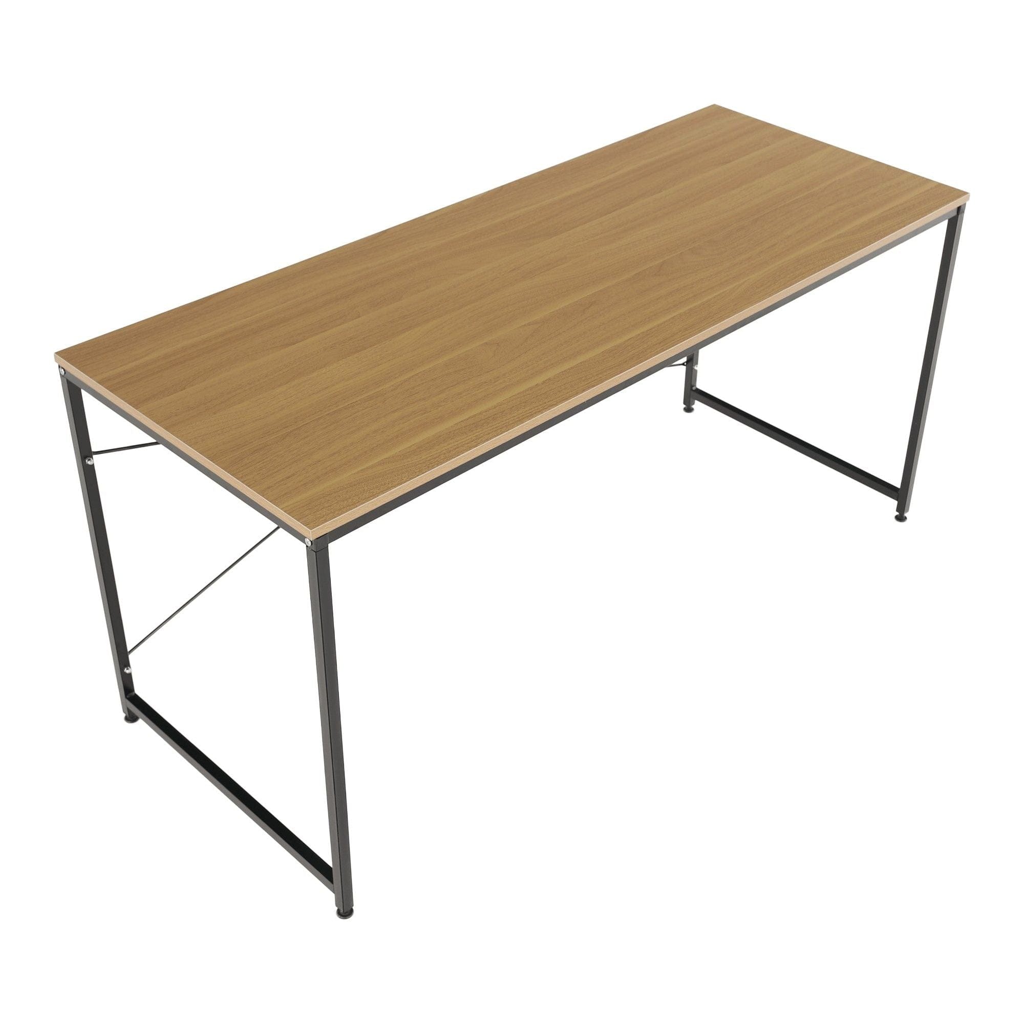 Masa birou MELLORA, stejar/negru, DTD laminat/metal, 150x60x72 cm