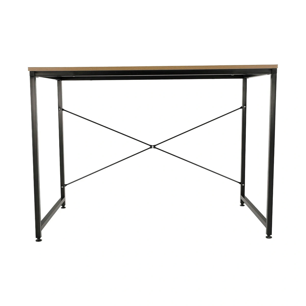 Masa birou MELLORA, stejar/negru, PAL laminat/metal, 120x60x72 cm