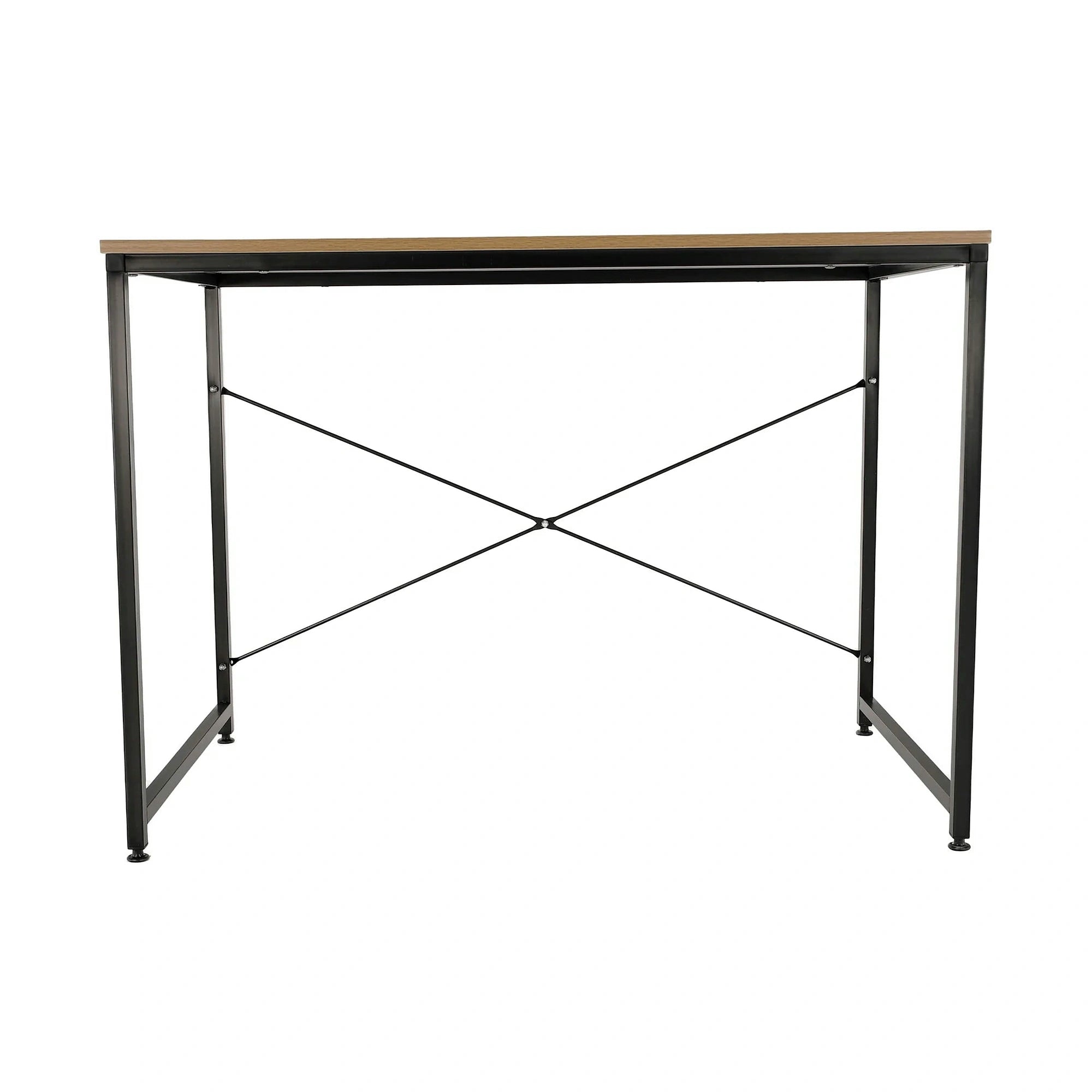 Masa birou MELLORA, stejar/negru, PAL laminat/metal, 120x60x72 cm