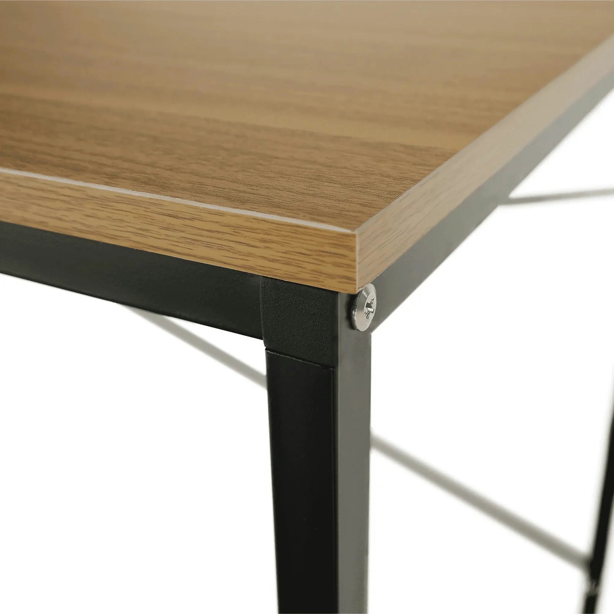 Masa birou MELLORA, stejar/negru, PAL laminat/metal, 120x60x72 cm